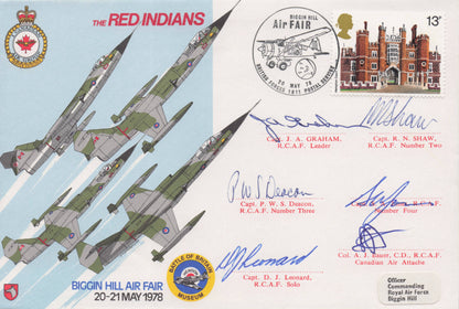 Red Indians Biggin Hill Air Fair Display MULTI Military 7x Hand Signed FDC