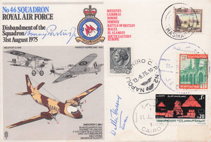 Bunny Partridge WW2 Pilot 46 Squadron Military Hand Signed FDC