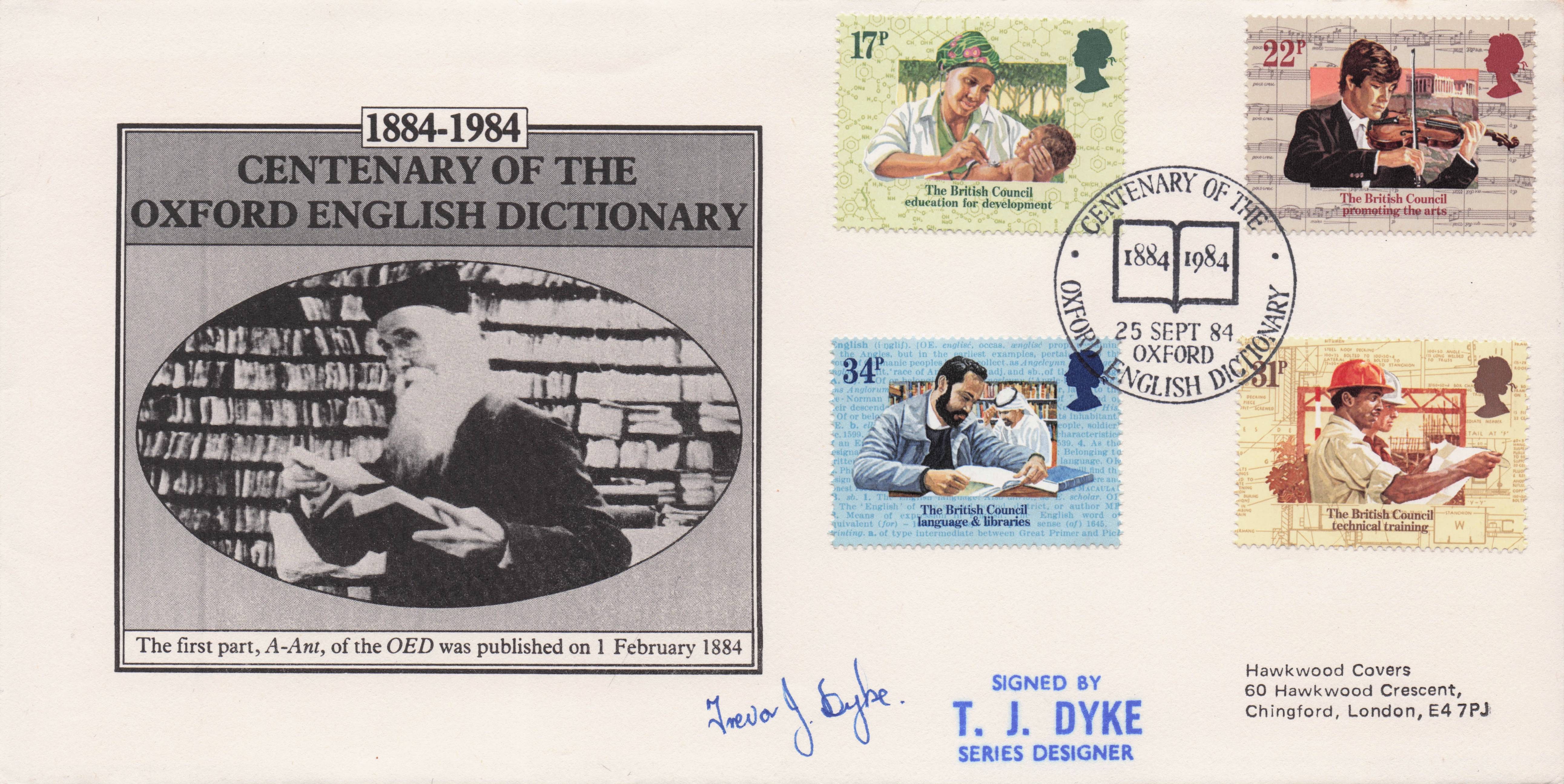 Oxford English Dictionary Centenary Book LTD TO 40 Artist Hand Signed FDC
