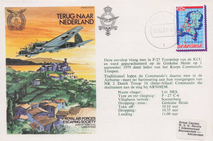 Holland Dutch Rare Flown Military Royal Air Forces Escaping Society FDC