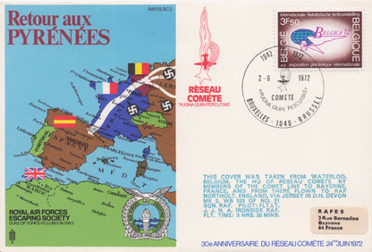 Pyrenees Rare Flown Military Royal Air Forces Escaping Society FDC