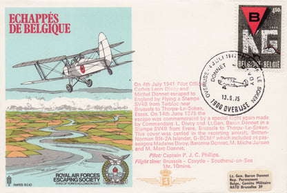 Belgium Flemish WW2 Rare Military Royal Air Forces Escaping Society FDC