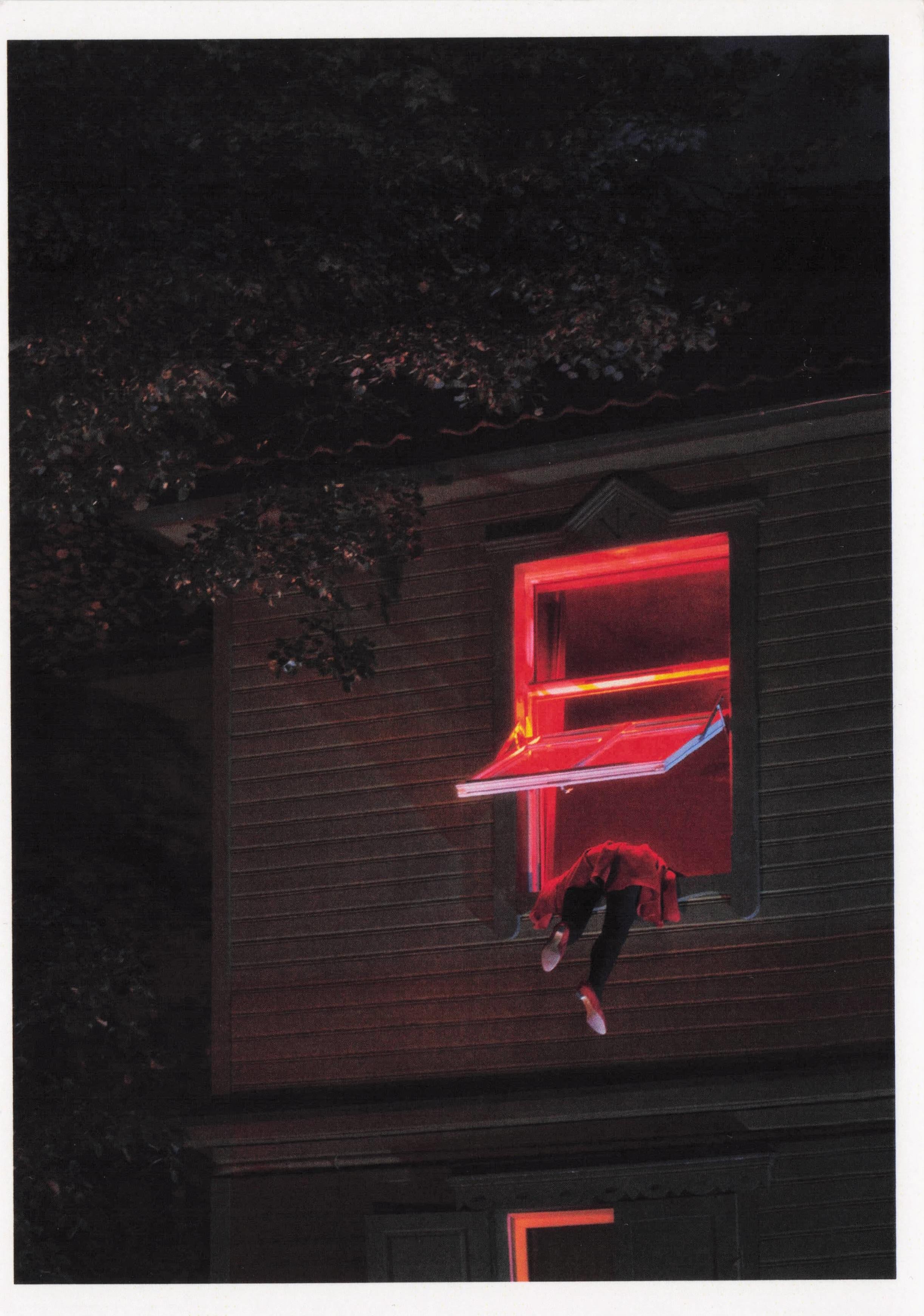 Lithuanian House Window Night Burglary Photo Award Award Postcard