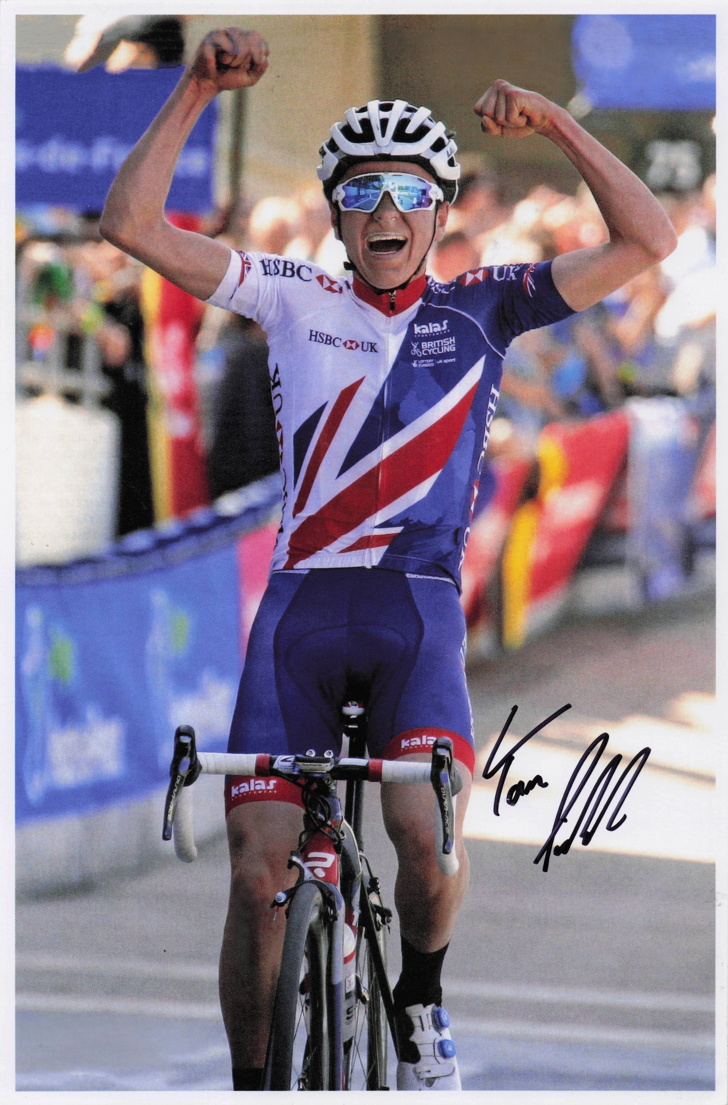 Tom Pidcock British Cyclist 2017 Race Win 12x8 Hand Signed Photo