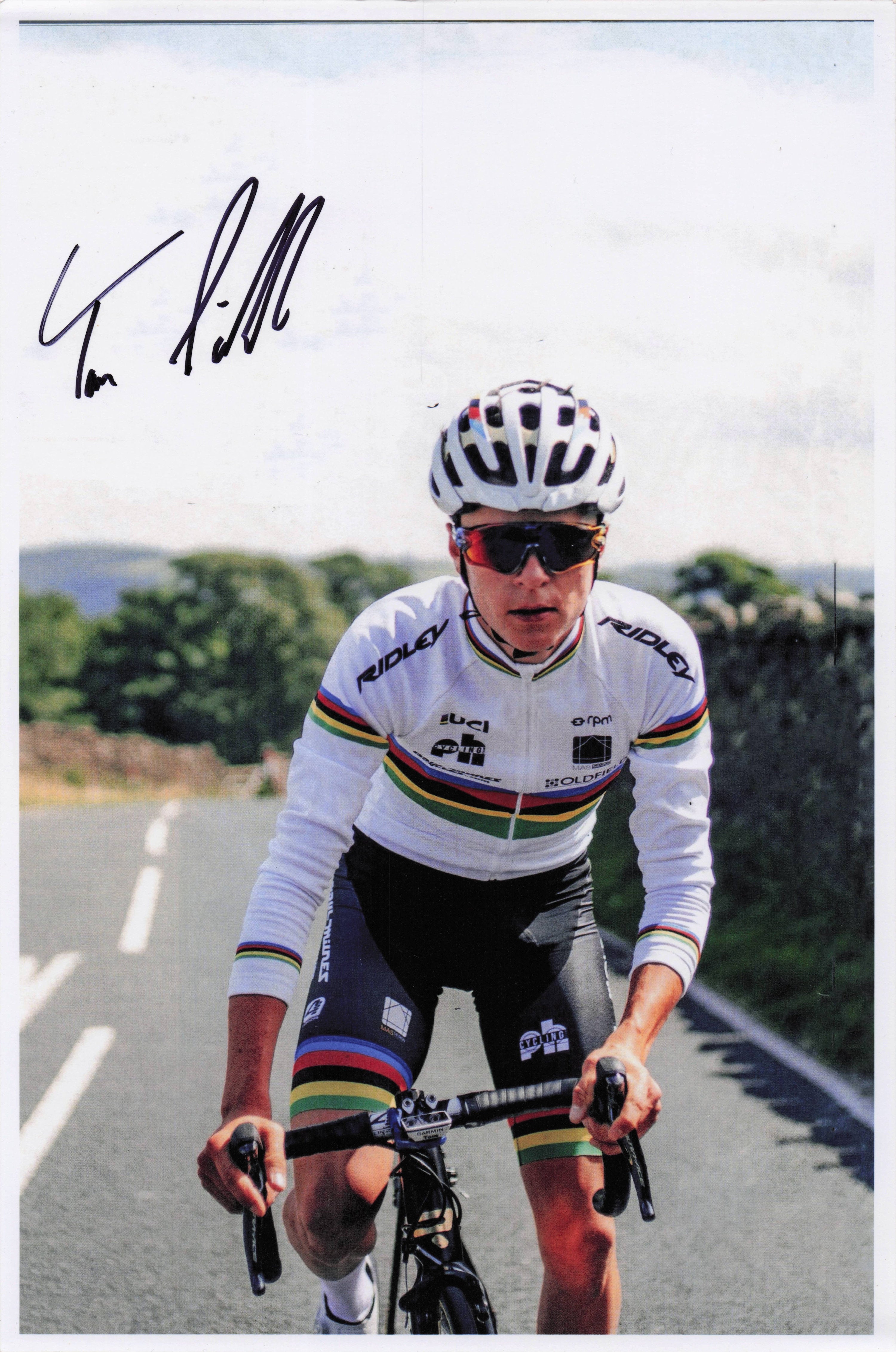 Tom Pidcock English Cycling 2017 GB Tour De Britain 12x8 Hand Signed Photo