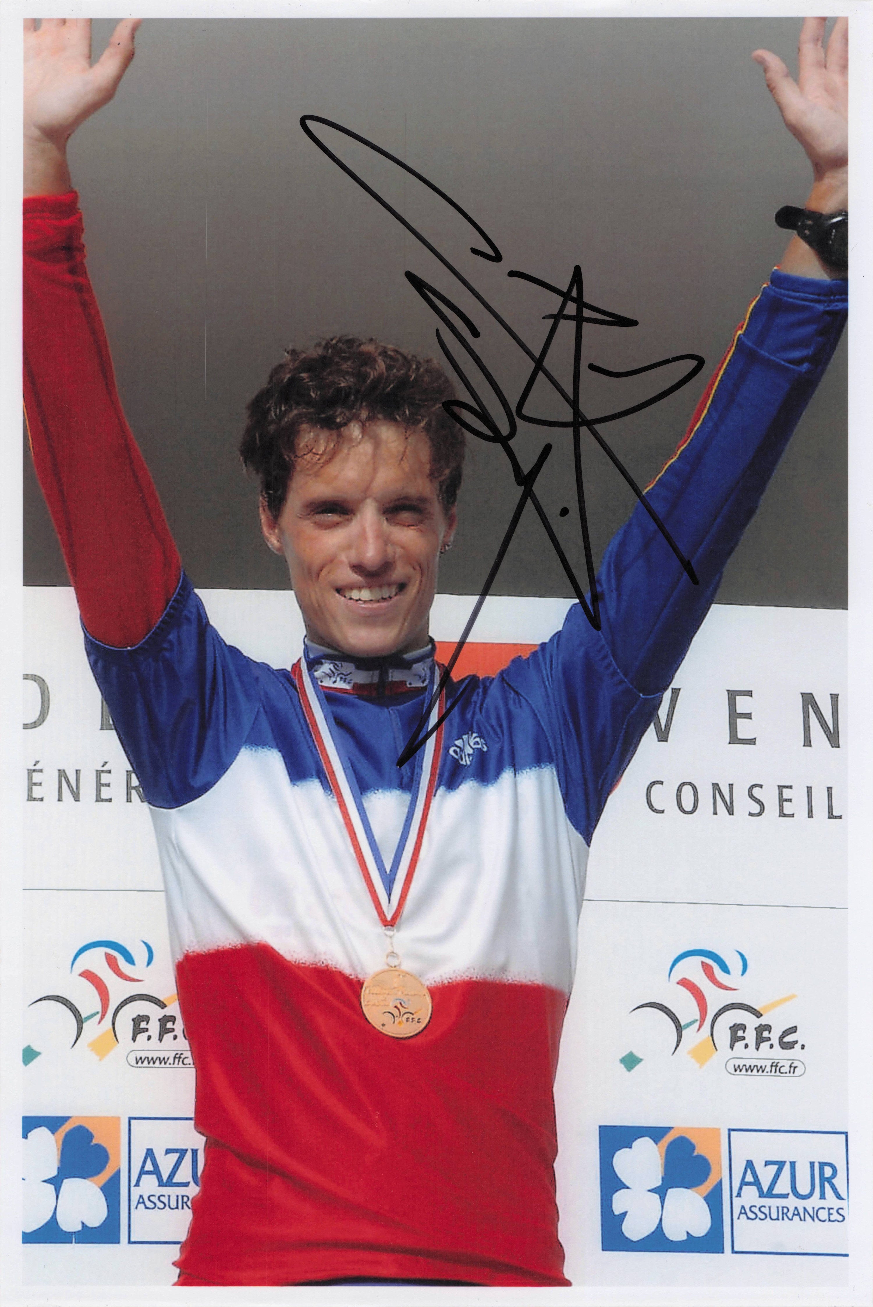 Sylvain Chavanel French Cyclist 2006 Cycling Medal 12x8 Hand Signed Photo
