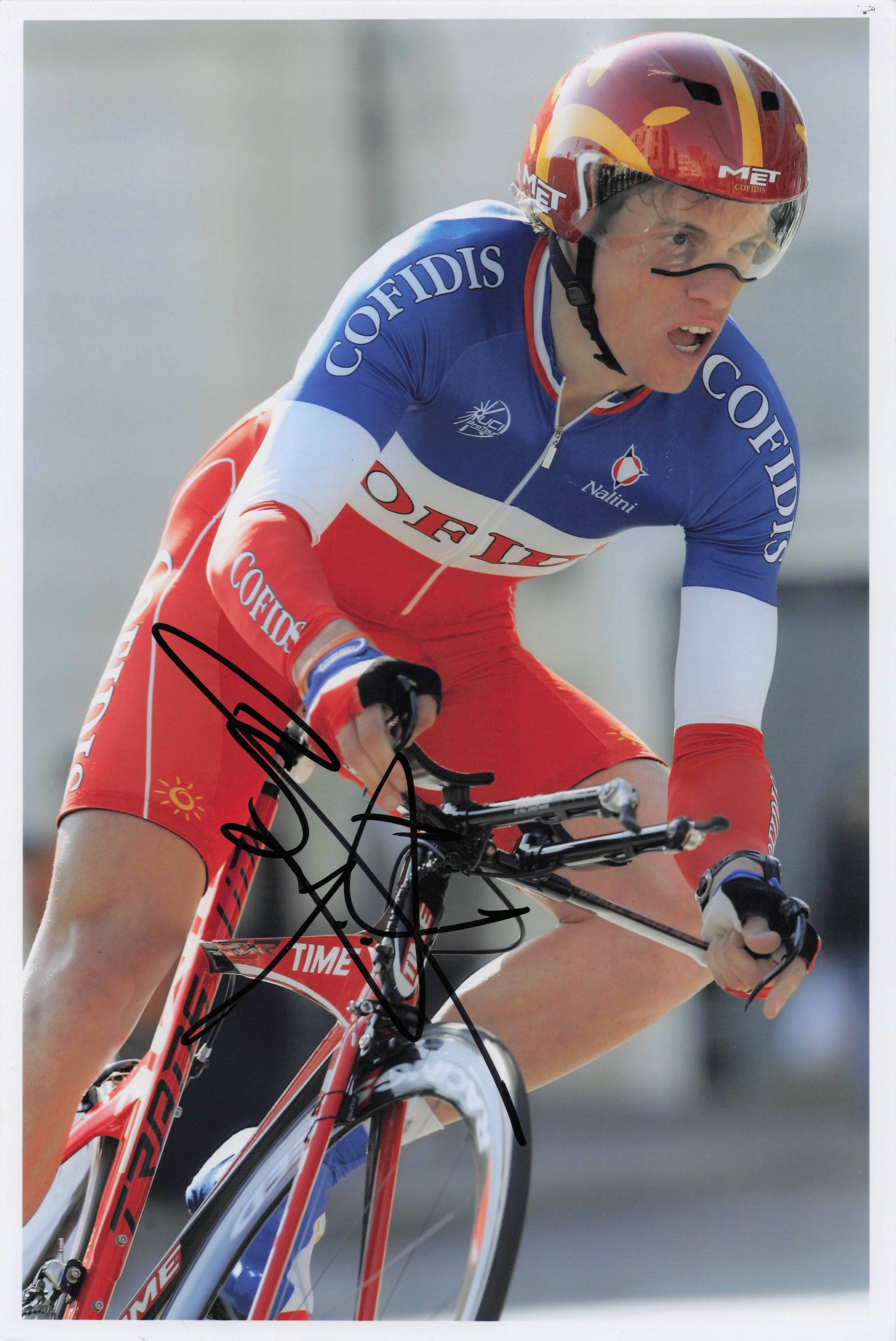 Sylvain Chavanel French France Cyclist 2007 Paris 12x8 Hand Signed Photo