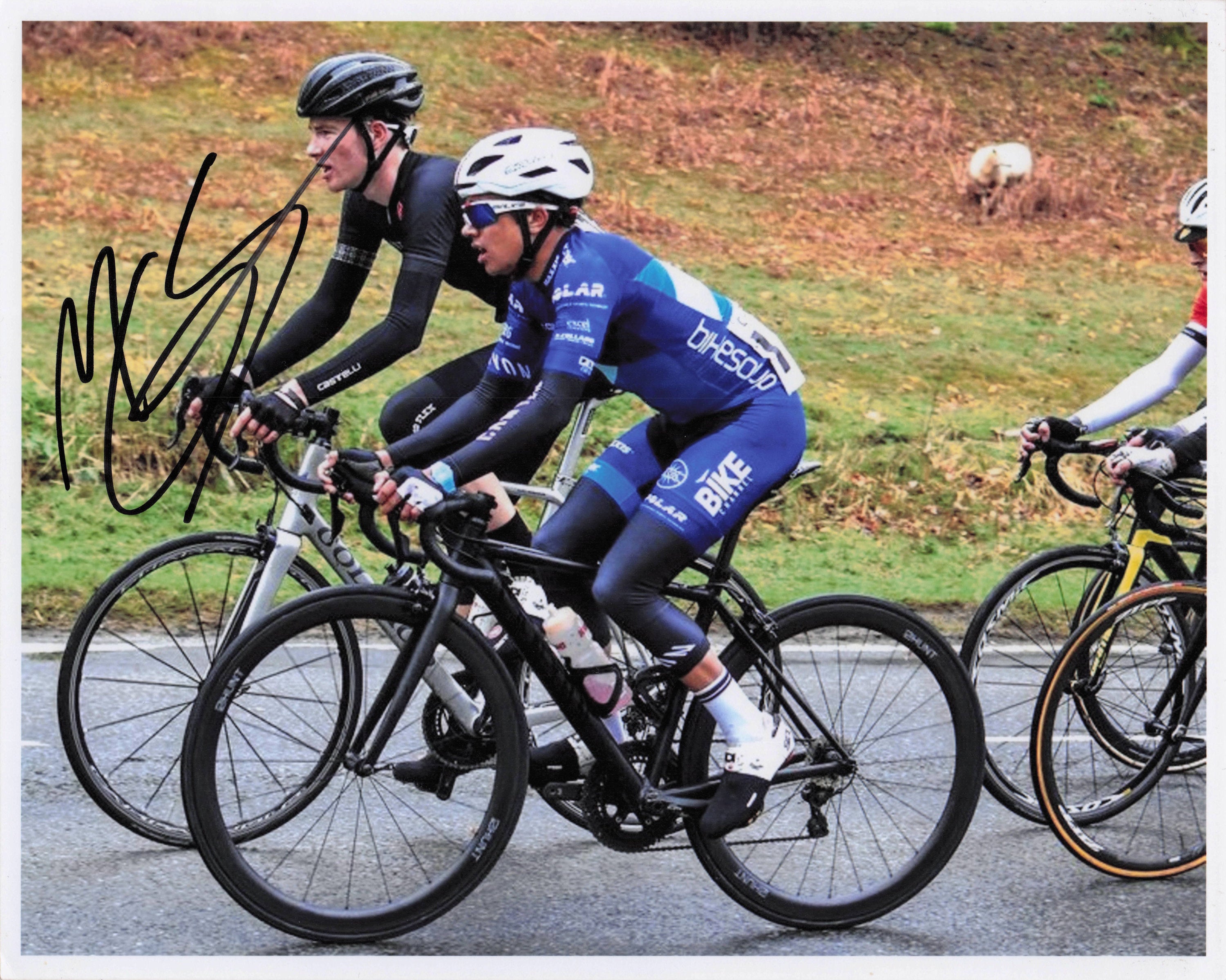 Max Steadman British Cycling 2018 Tour De France 10x8 Hand Signed Photo