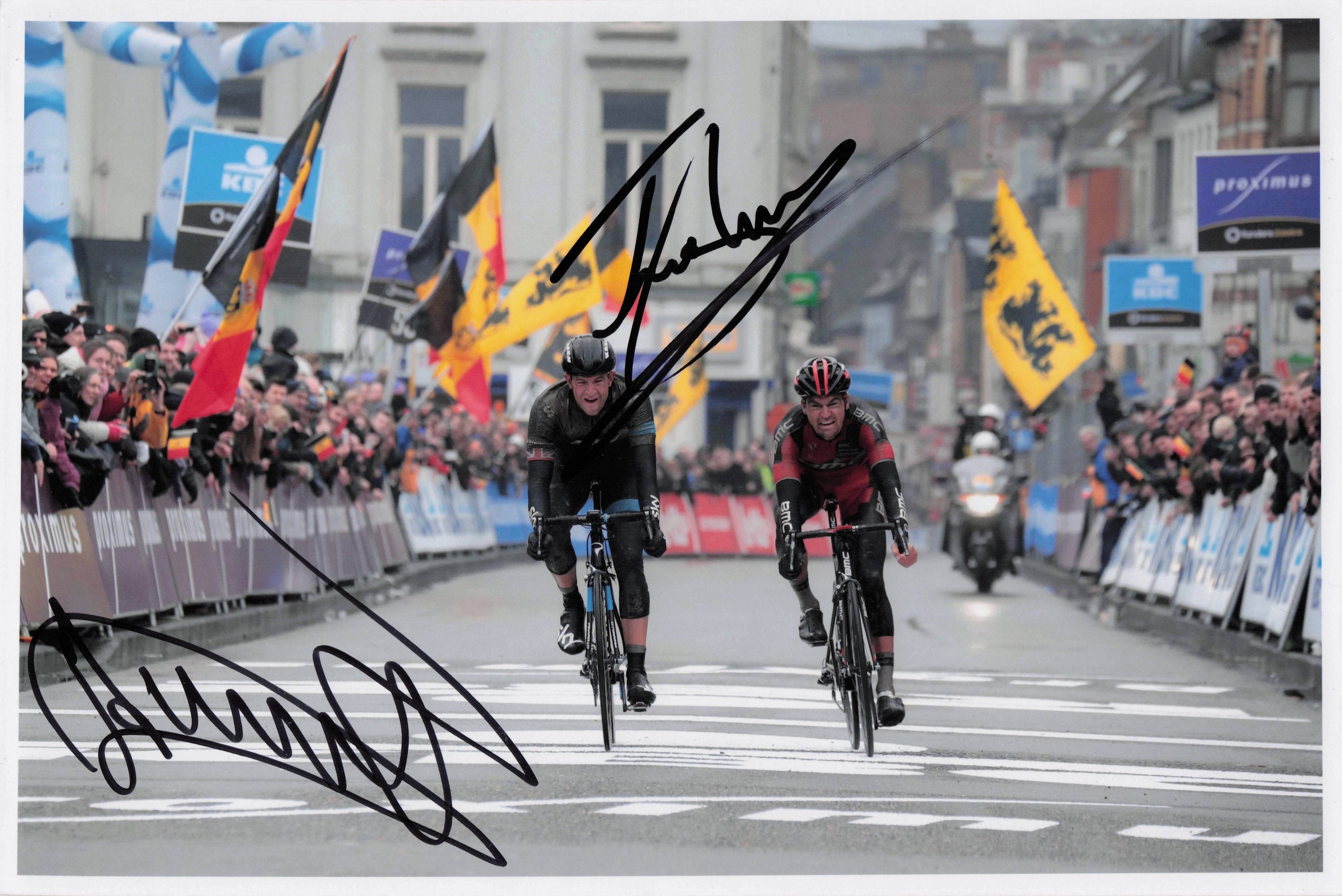 Greg Van Avermaet Belgium Ian Stannard GB Cyclist 2014 MULTI Hand Signed Photo