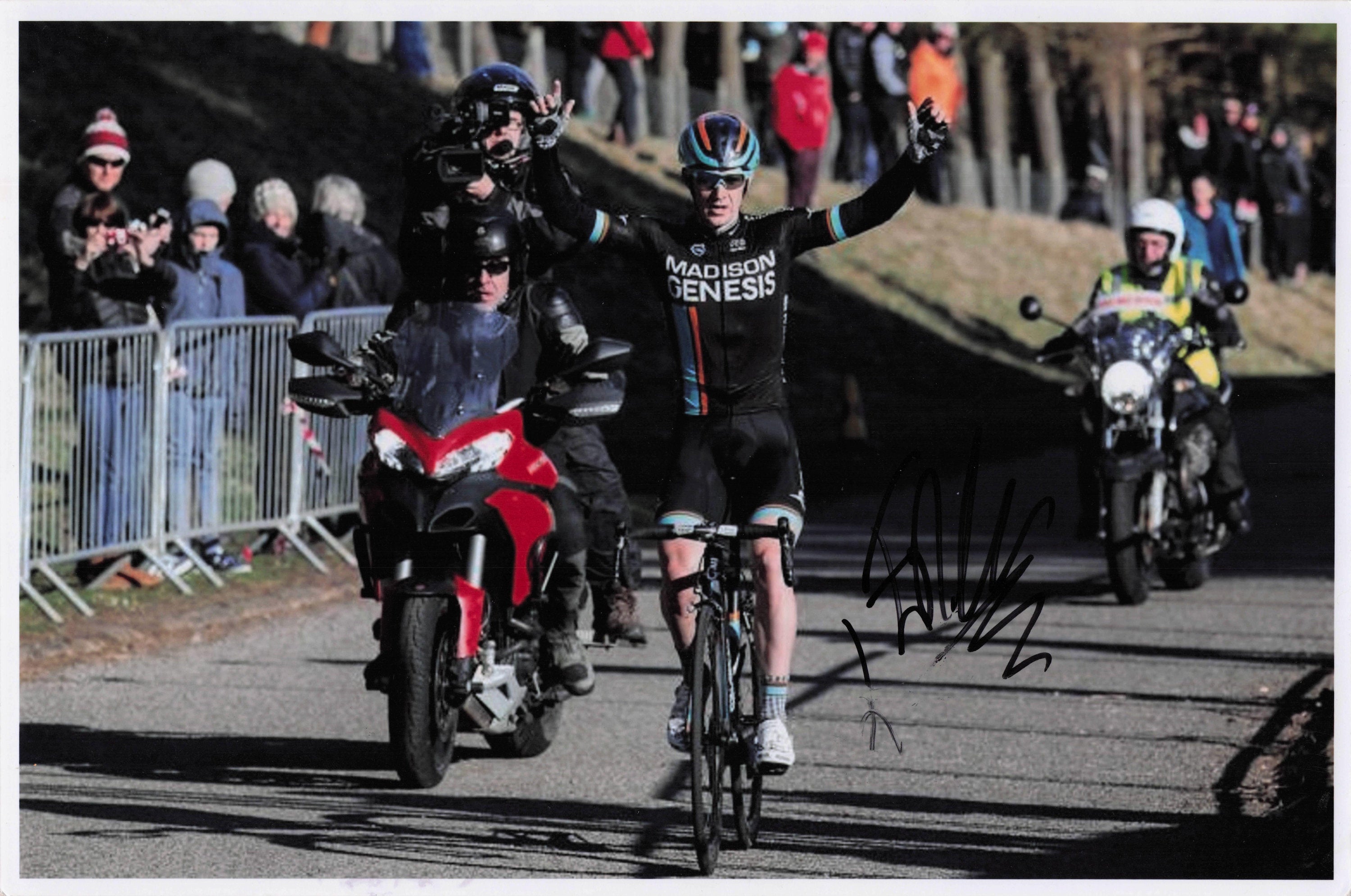 Erick Rowsell British Cyclist Endura Racing Team Victory 12x8 Hand Signed Photo