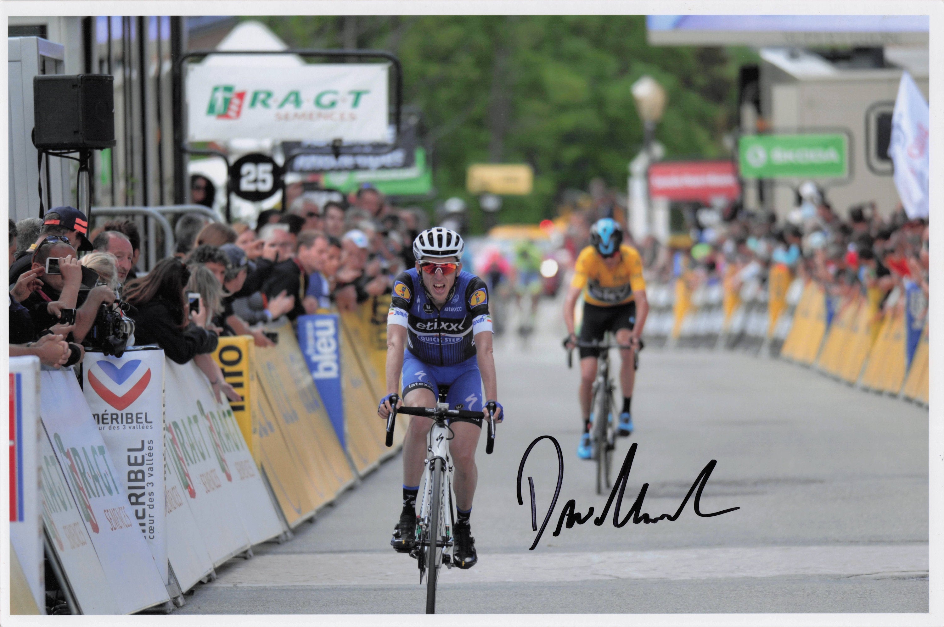 Dan Martin Irish Ireland Cyclist at Finishing Line 10x8 Hand Signed Photo