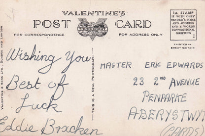 Eddie Bracken Hand Signed Photo Postcard & Letter Message To Fan