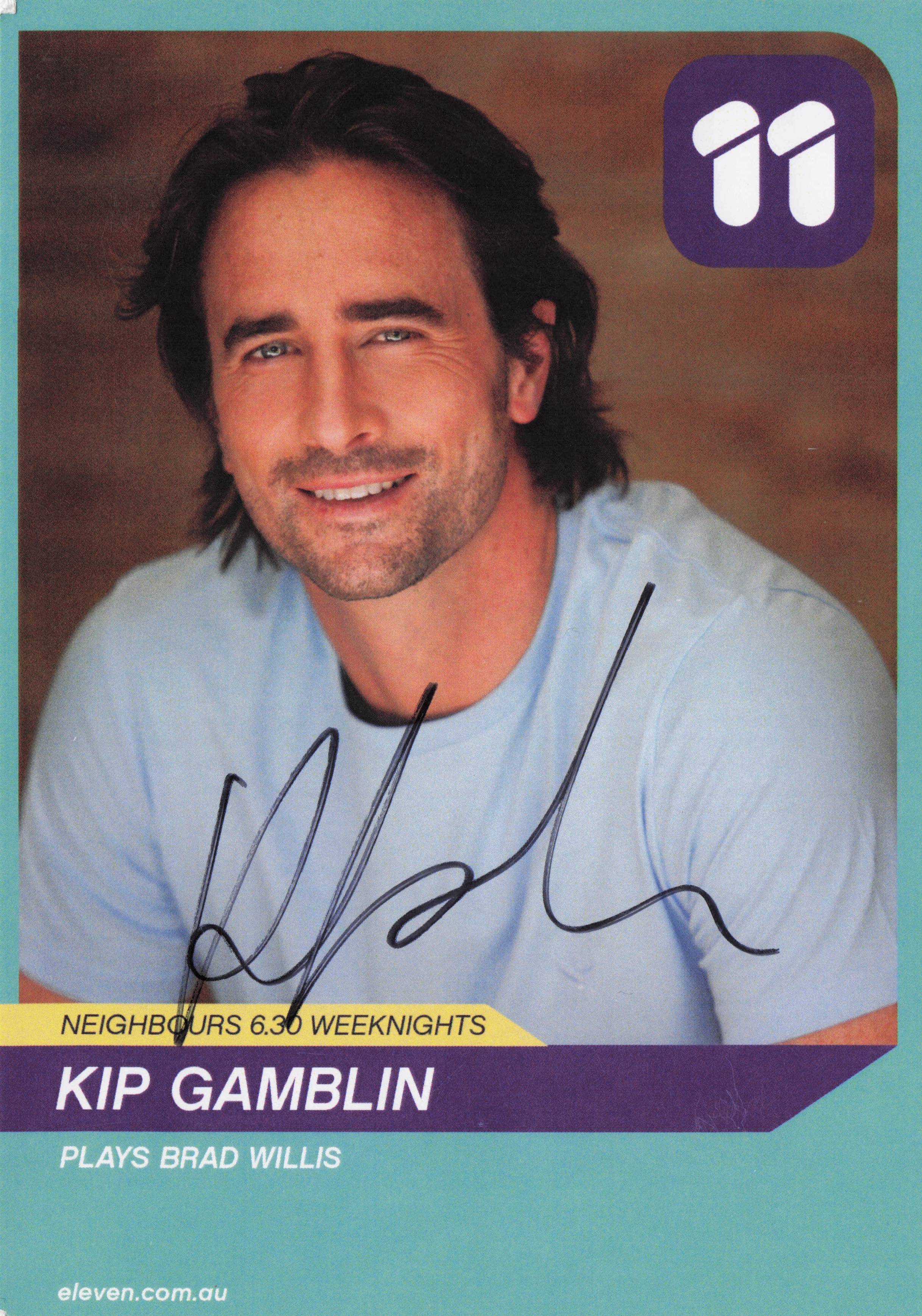 Kip Gamblin as Brad Wills Neighbours TV Show Hand Signed Cast Card Photo