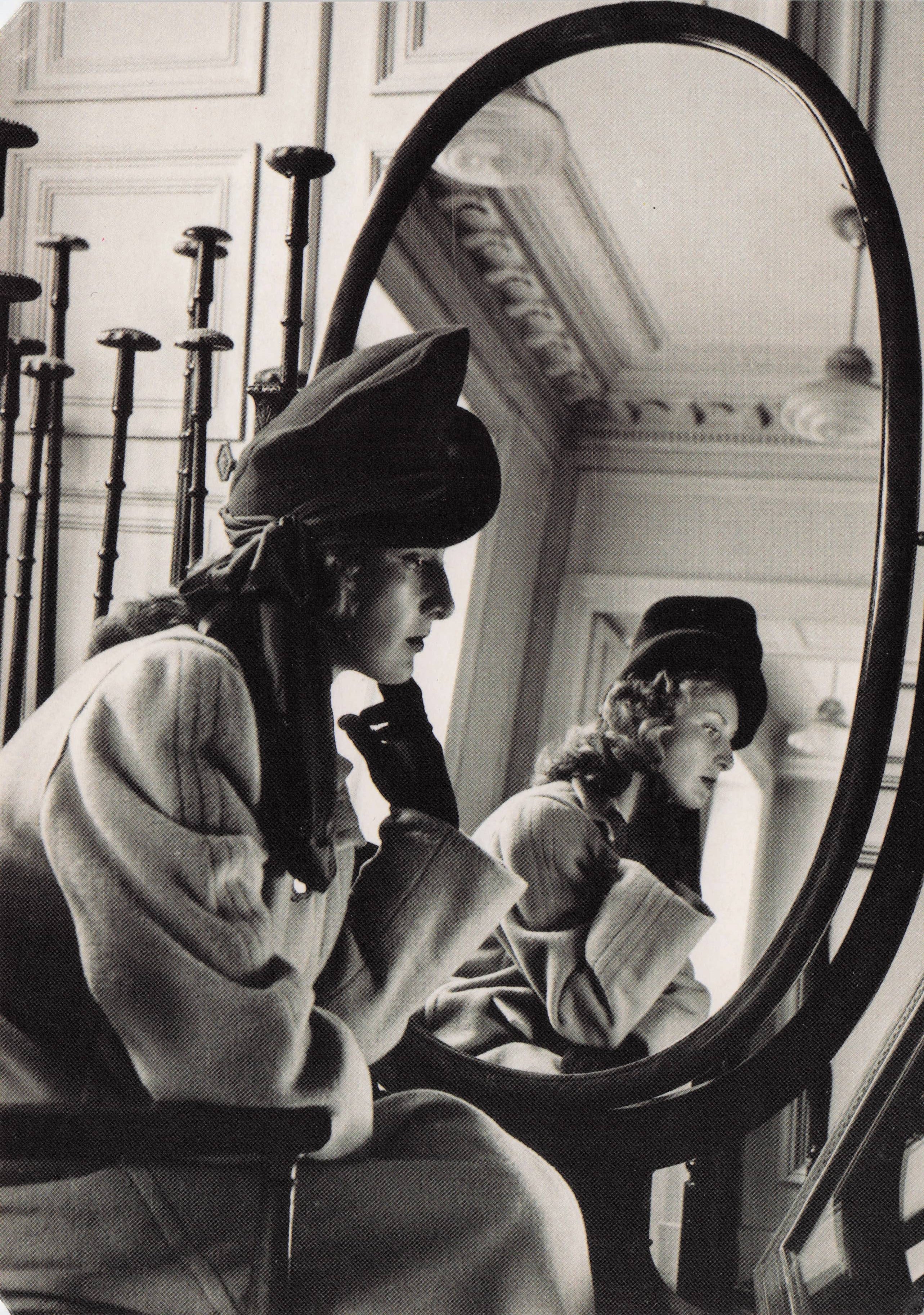 French Hairdressing Model Modelling in WW2 Millinery Salon Fashion 3x Postcard s
