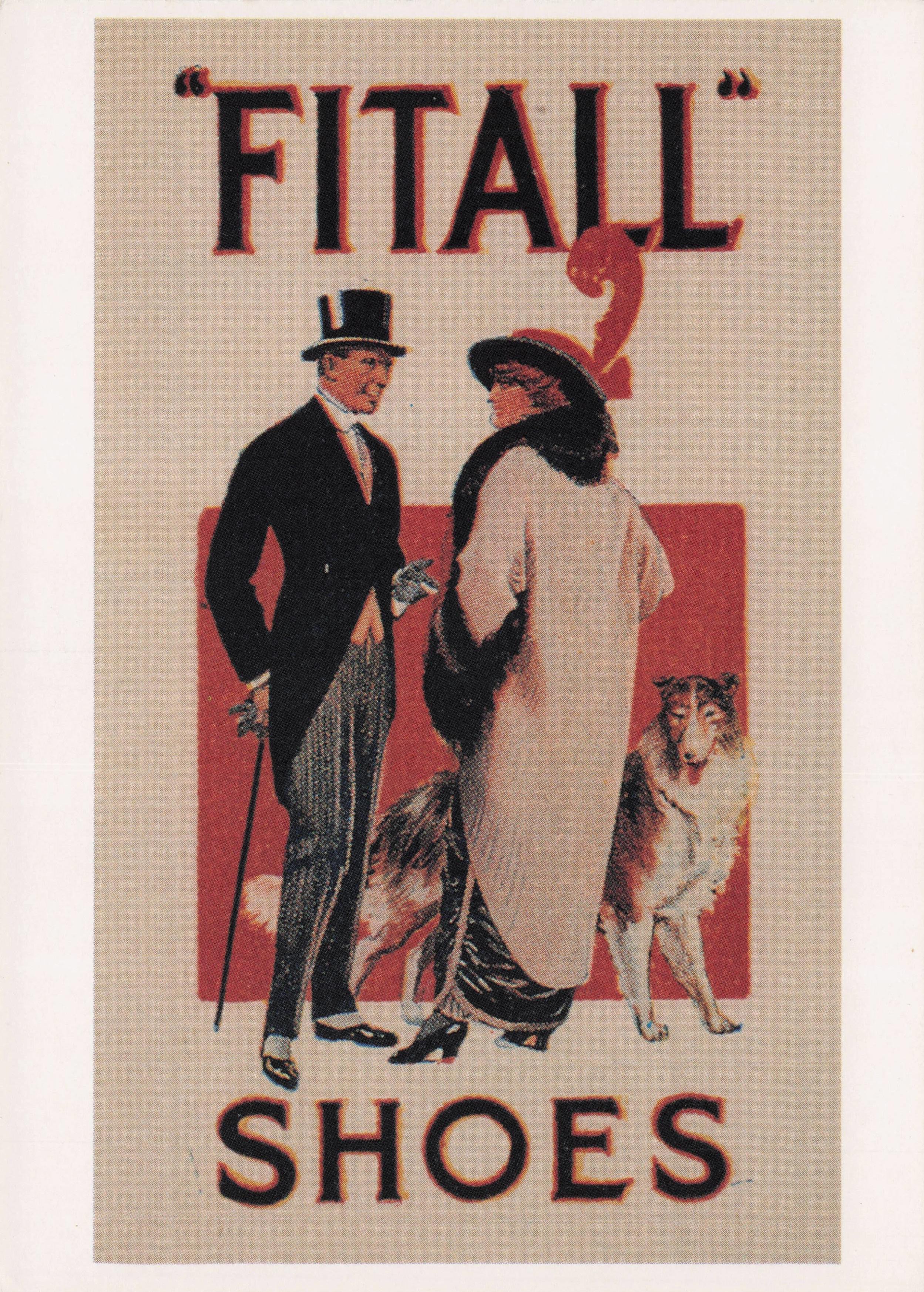 Fitall Shoes Alsation Dog WW1 War Repro Poster Advertising Postcard