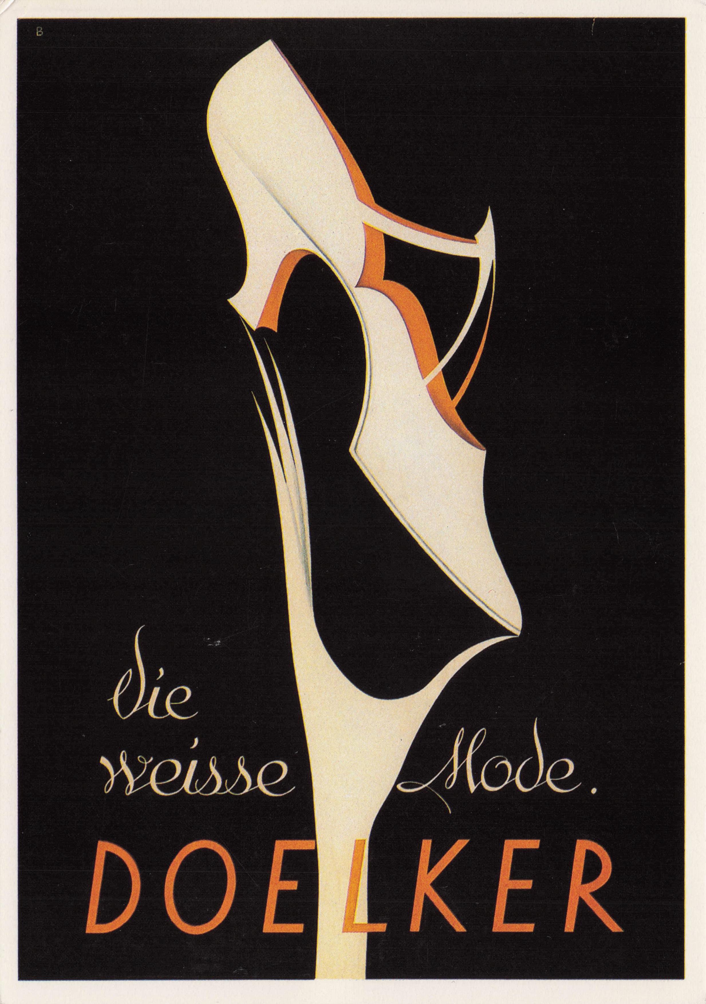 Doelker German Ladies 1920s Old Classic Shoes Advertising Postcard