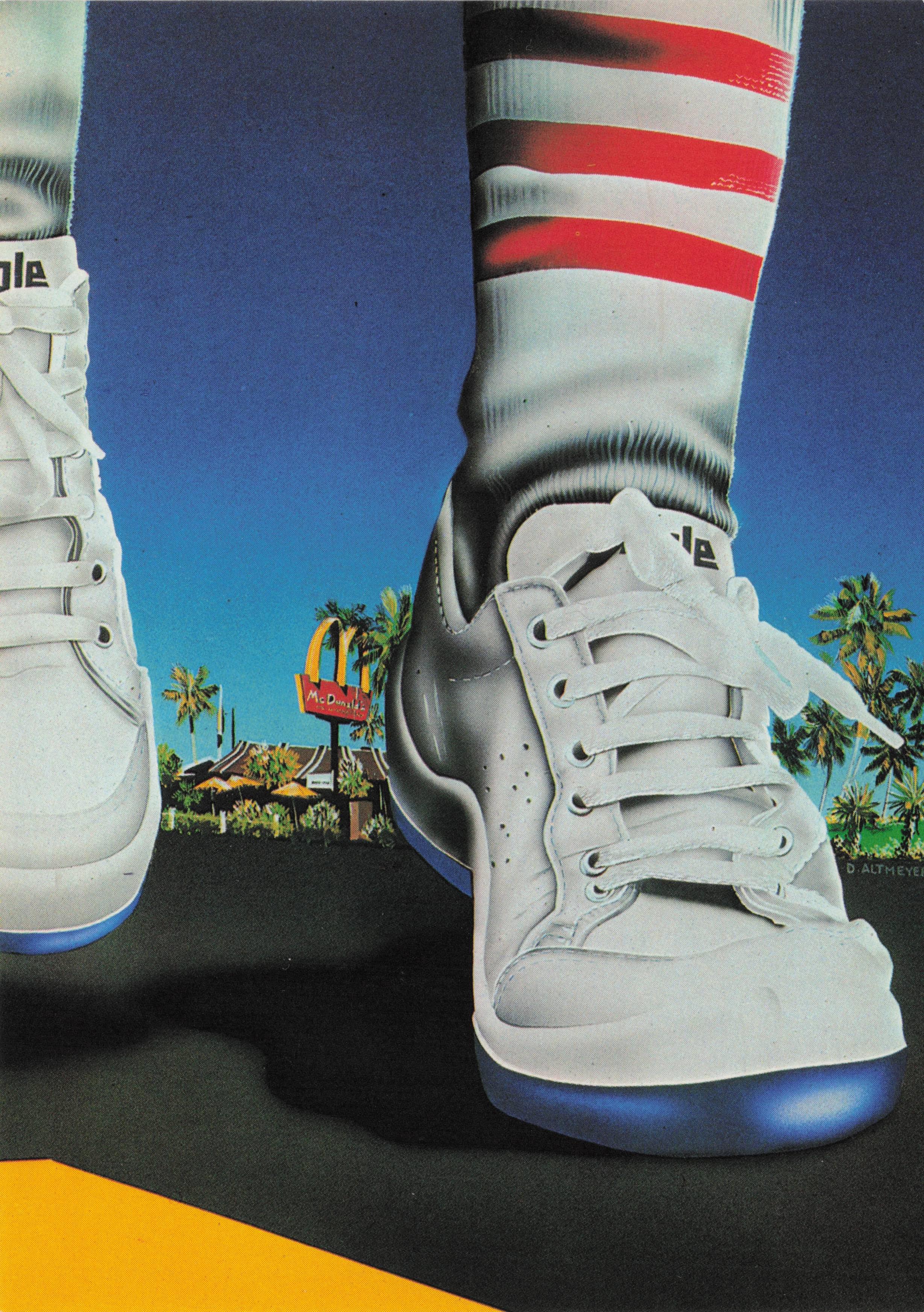 Plimsoles Running Shoes To French McDonalds Art Rare Postcard
