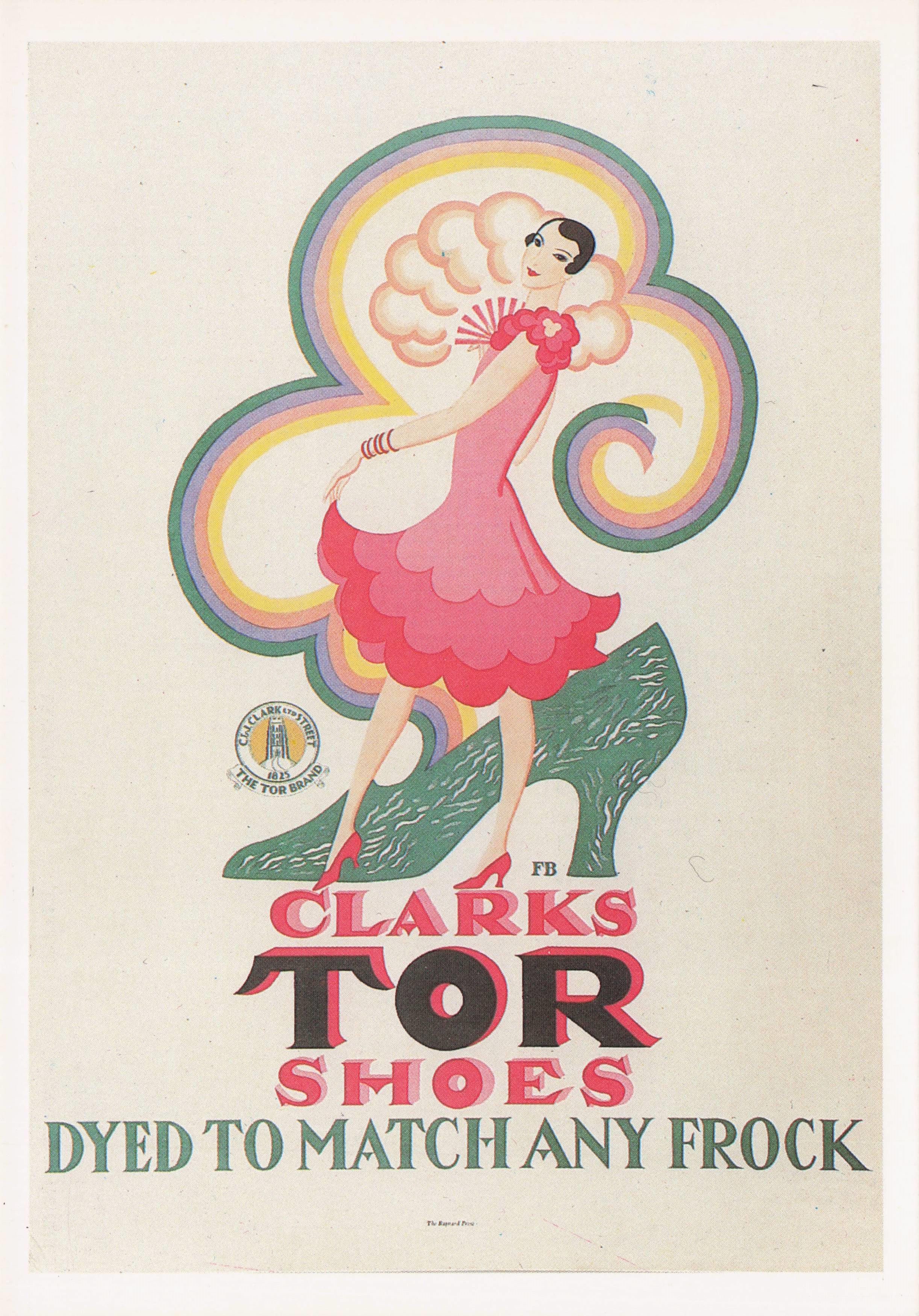 Clarks Tor Shoes Dancing Ballroom 1927 Showcard Advertising Postcard