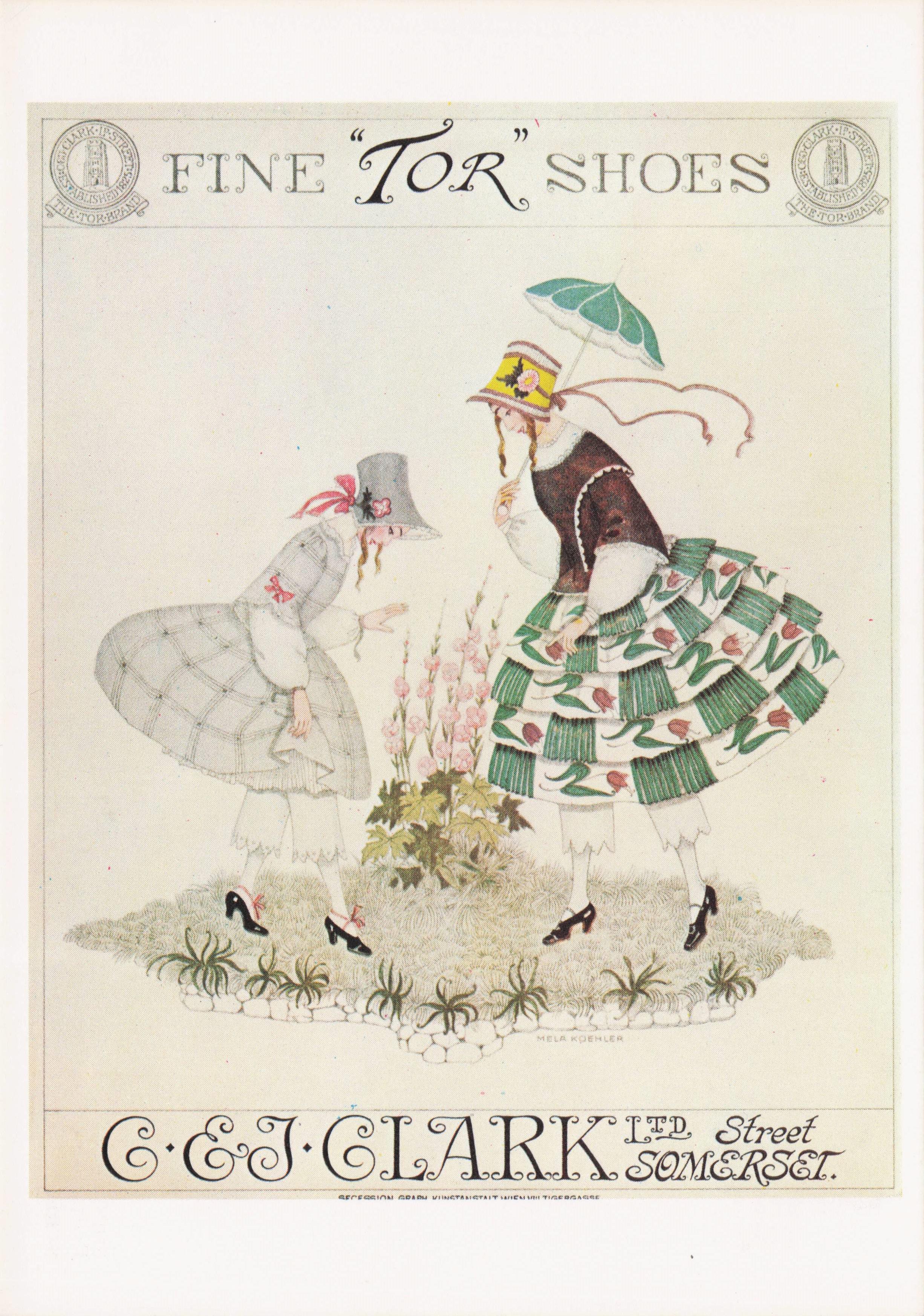 Austrian Designer 1927 Clarks Shoes Advertising Somerset Postcard