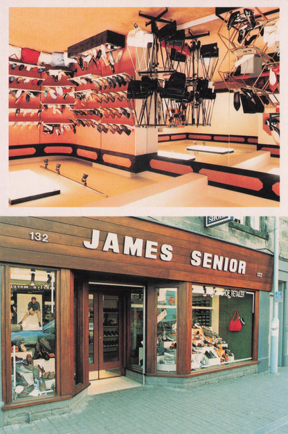 James Senior Shoe Shop Fire Scotland Scottish Advertising Map Postcard
