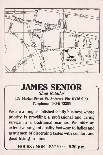 James Senior Shoe Shop Fire Scotland Scottish Advertising Map Postcard