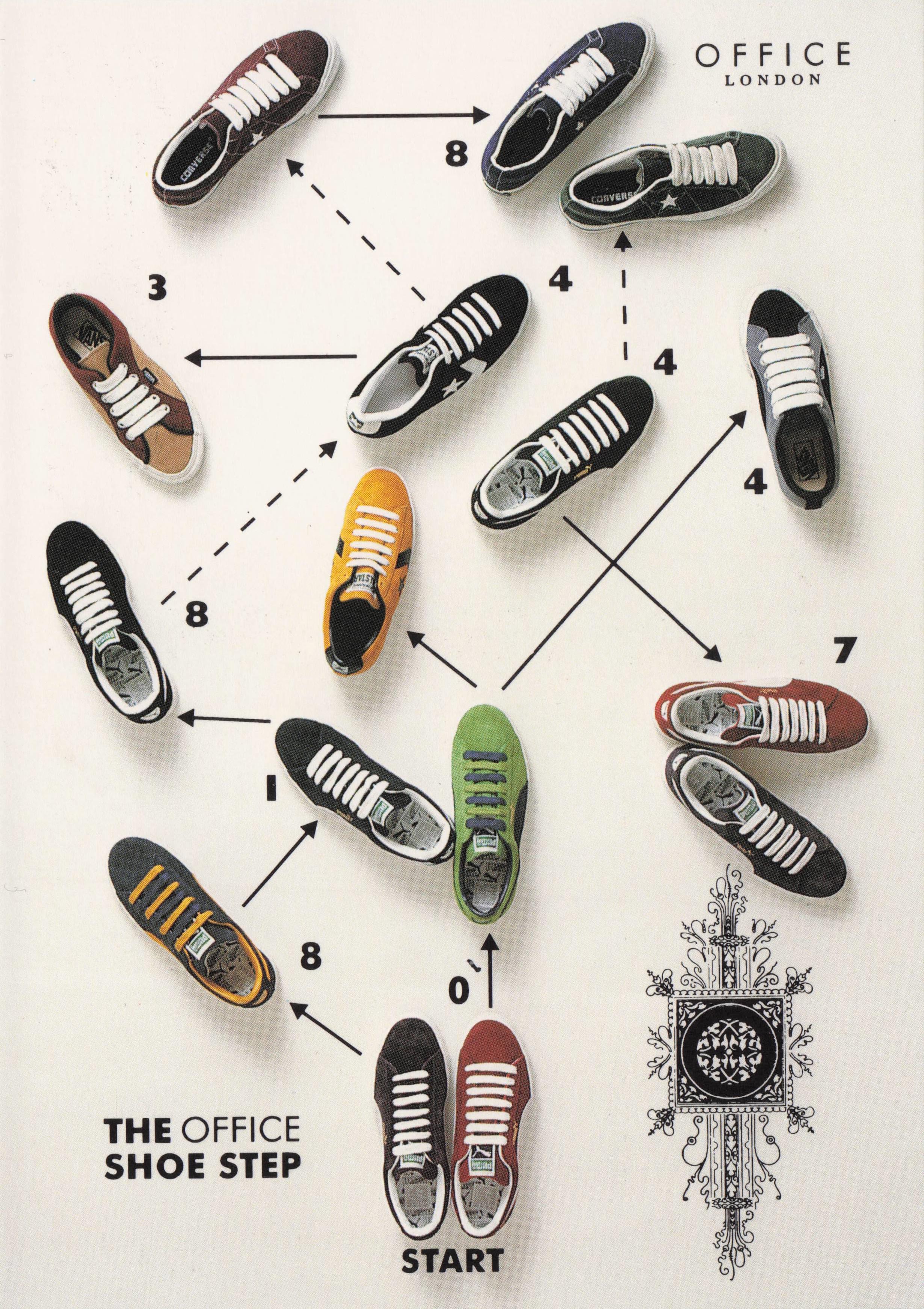 Office London Twister Style Dance Floor Map Shoes Advertising Postcard