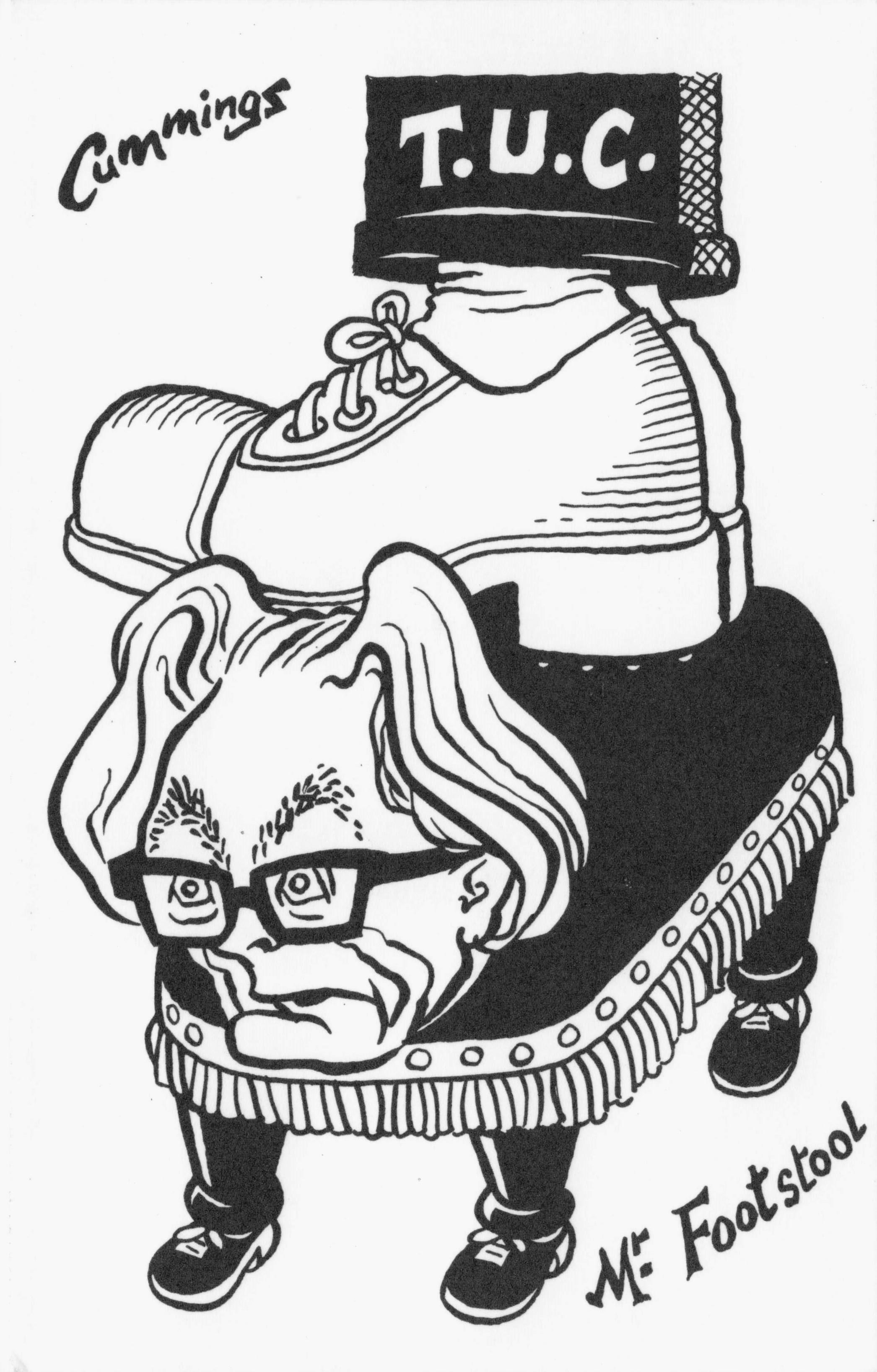 Michael Foot Labour Trade Union MP Shoe Stool Comic Politics Postcard