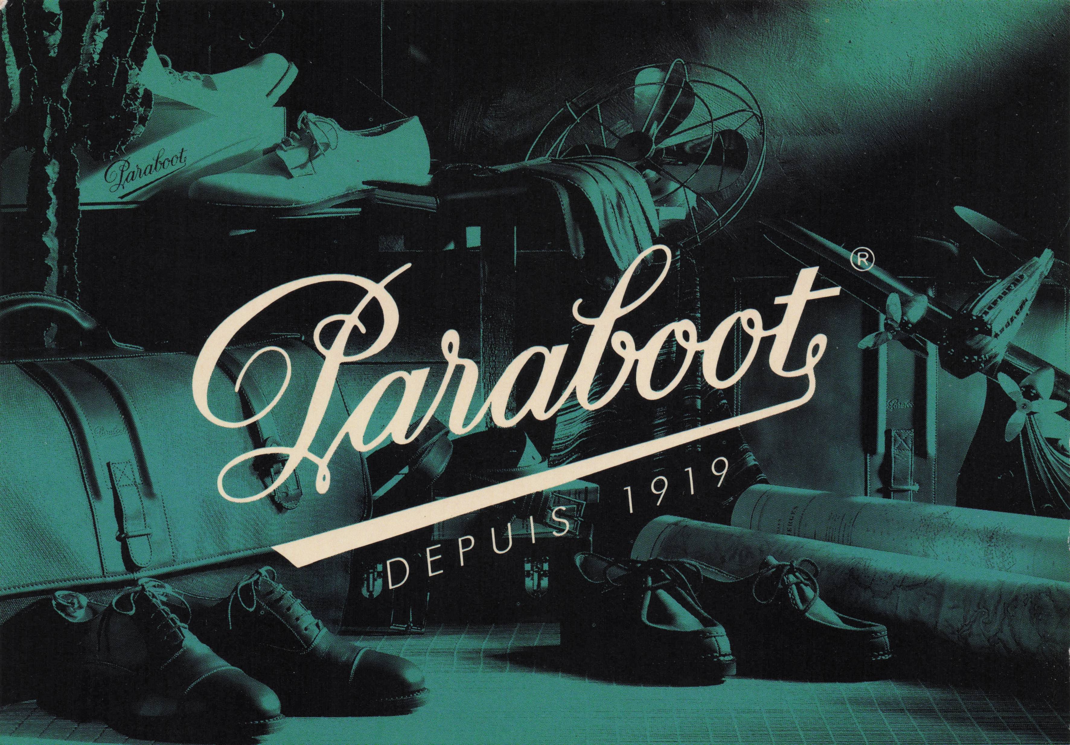 French Military Paraboot Shoes Plane Glider Army Advertising Postcard