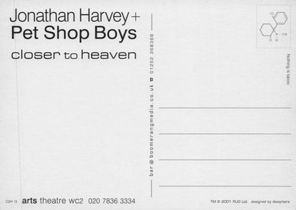 The Pet Shop Boys Stonking CD Closer To Heaven Launch Postcard