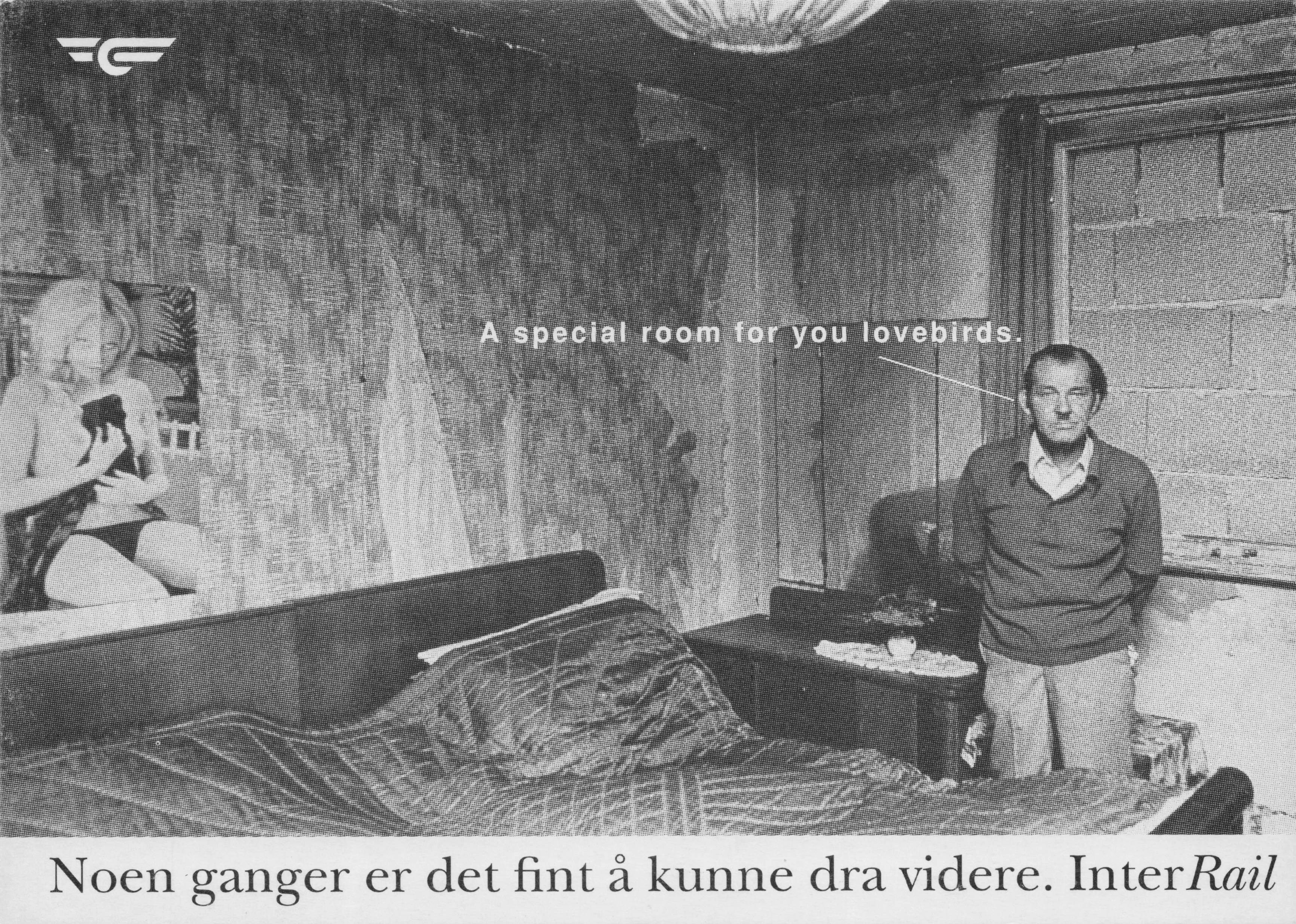 Inter Rail Dutch Transport Hotel Room For Lovers Advertising Postcard