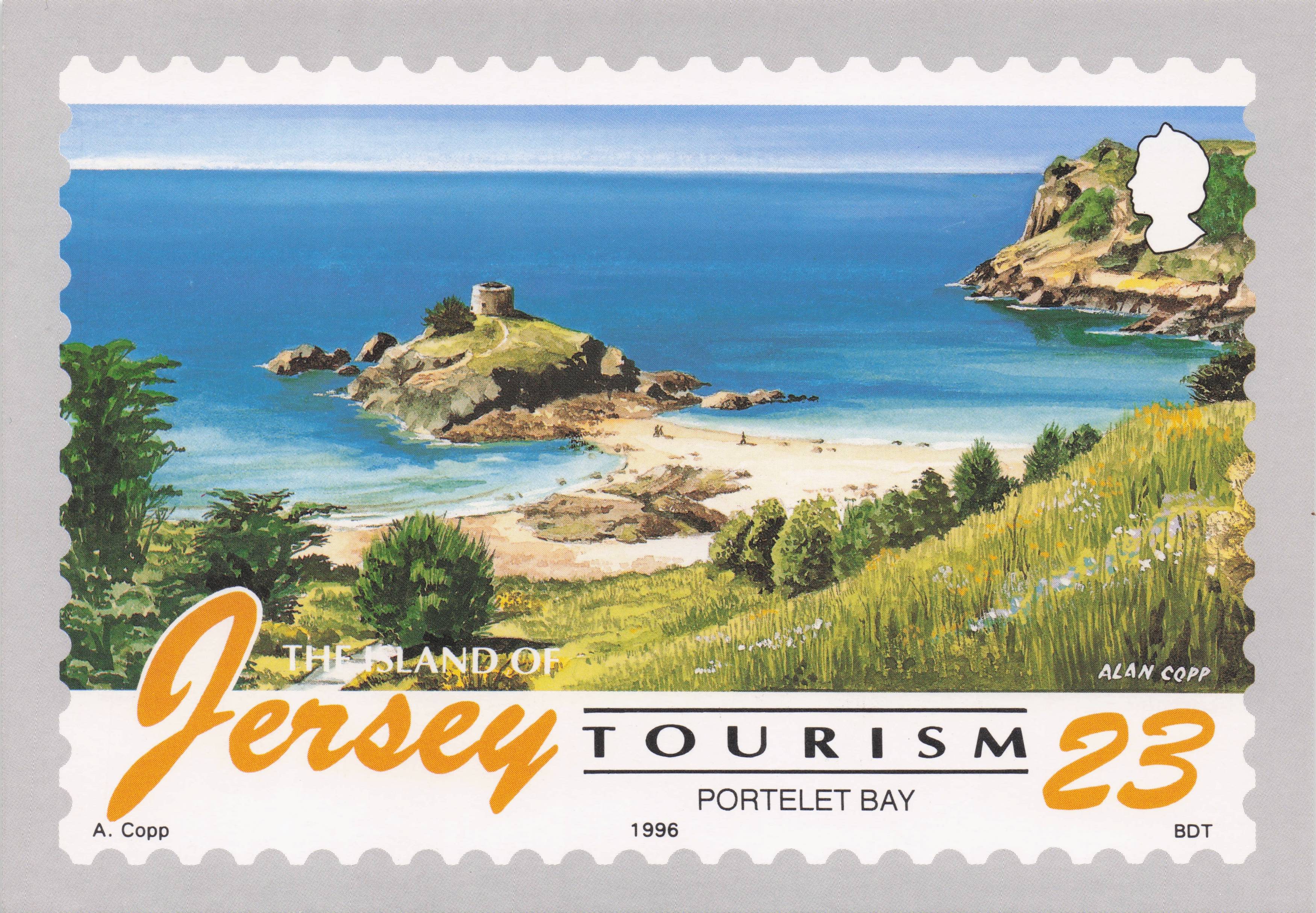 Jersey Tourism Stamps Channel Islands Portelet Advertising Postcard