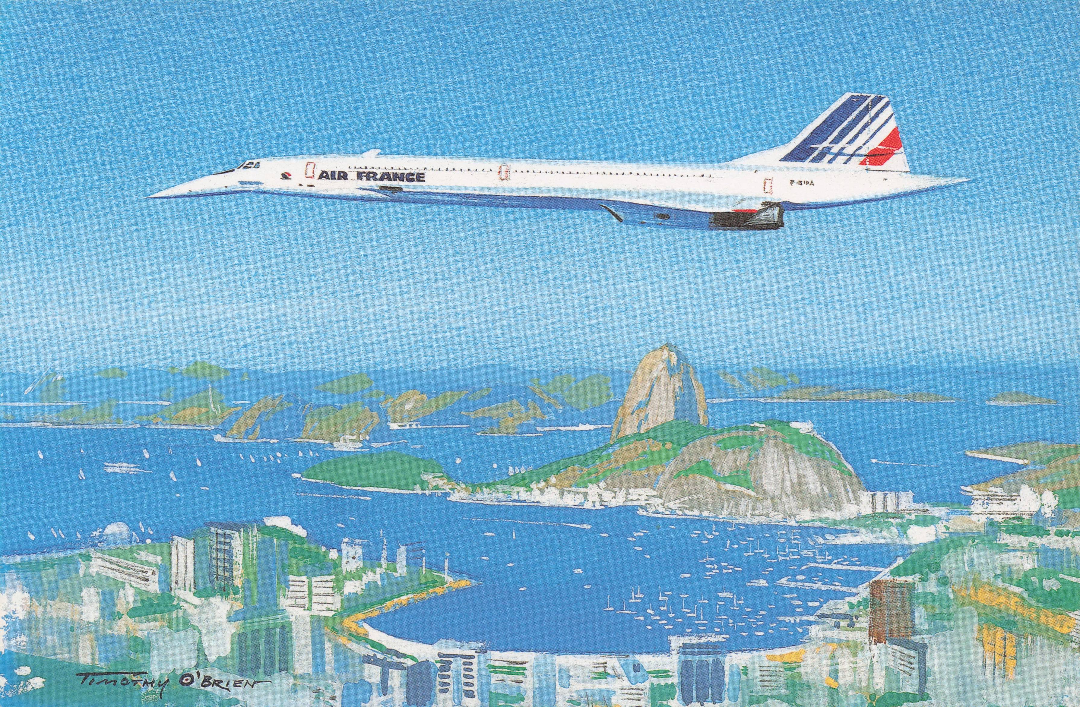 Timothy O'Brien Concorde Hand Signed Painting Postcard