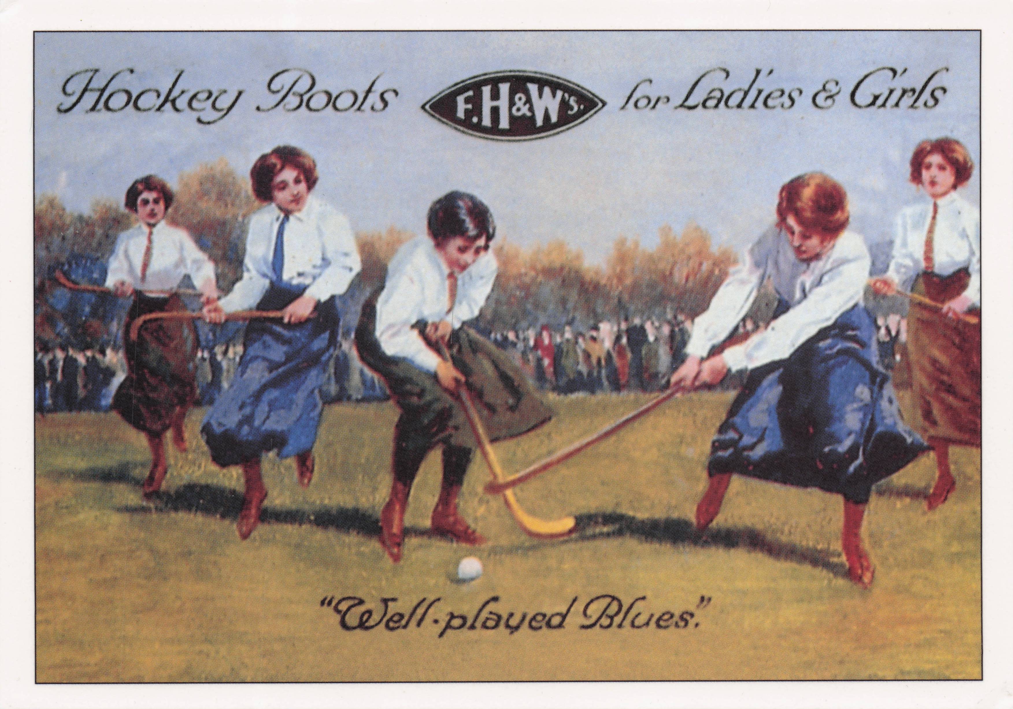 EH&W Hockey Boots Ladies Girls Sportswear Advertising Postcard