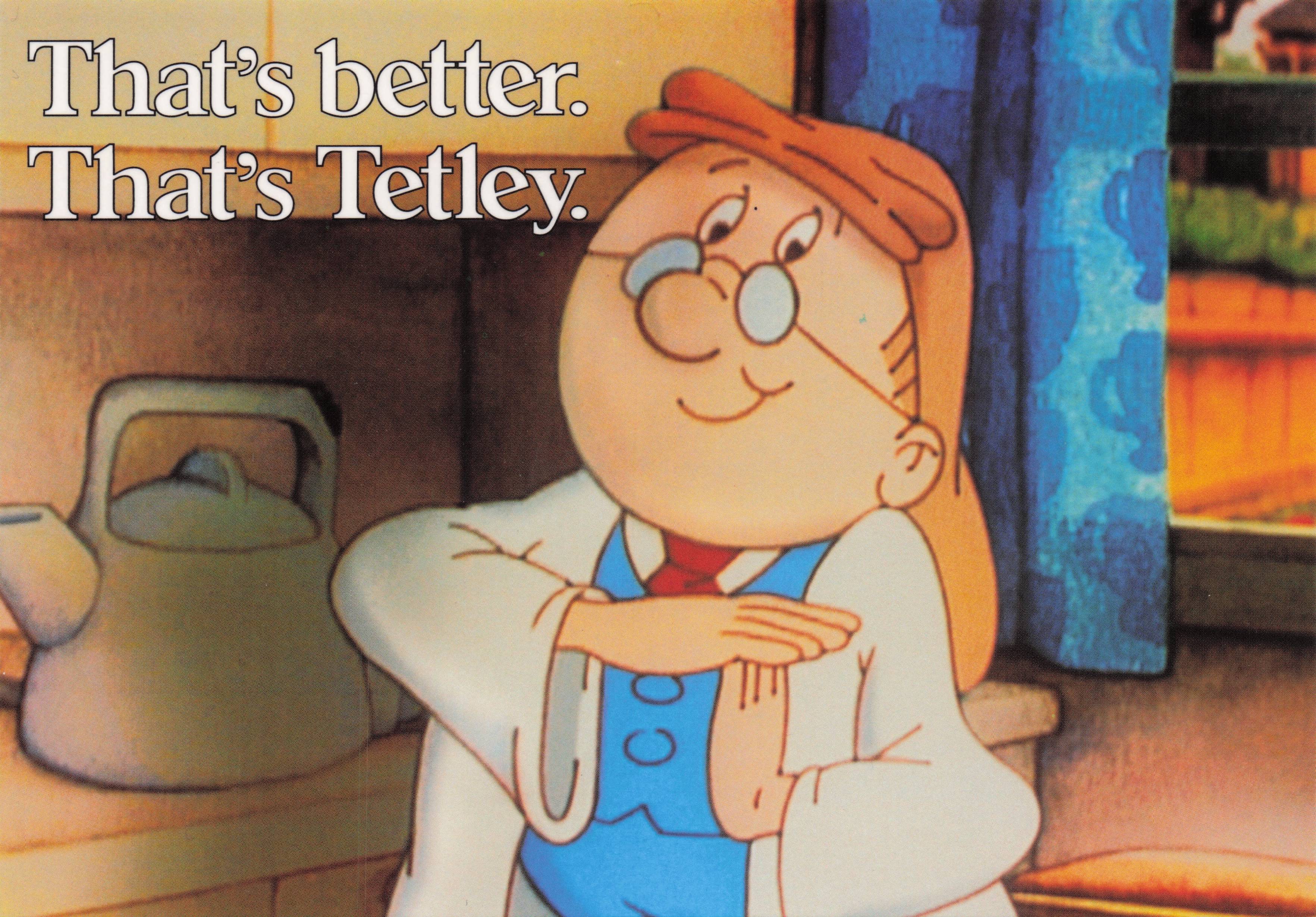 Tetley Tea Bags The Gaffer Foreman Cuppa Kettle Advertising Postcard