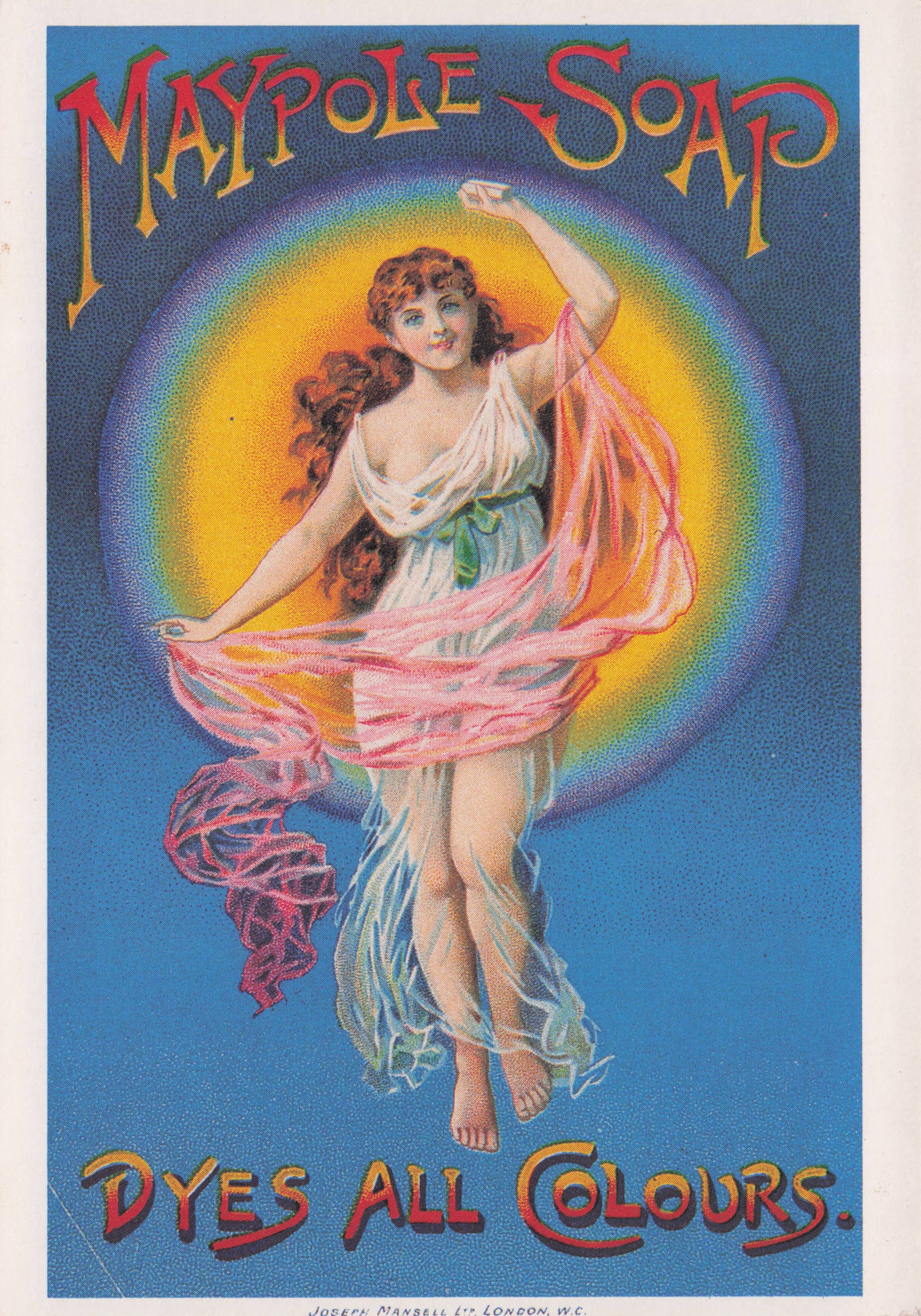 Maypole Soap Dyes A Colours Glamour Lady Advertising Postcard