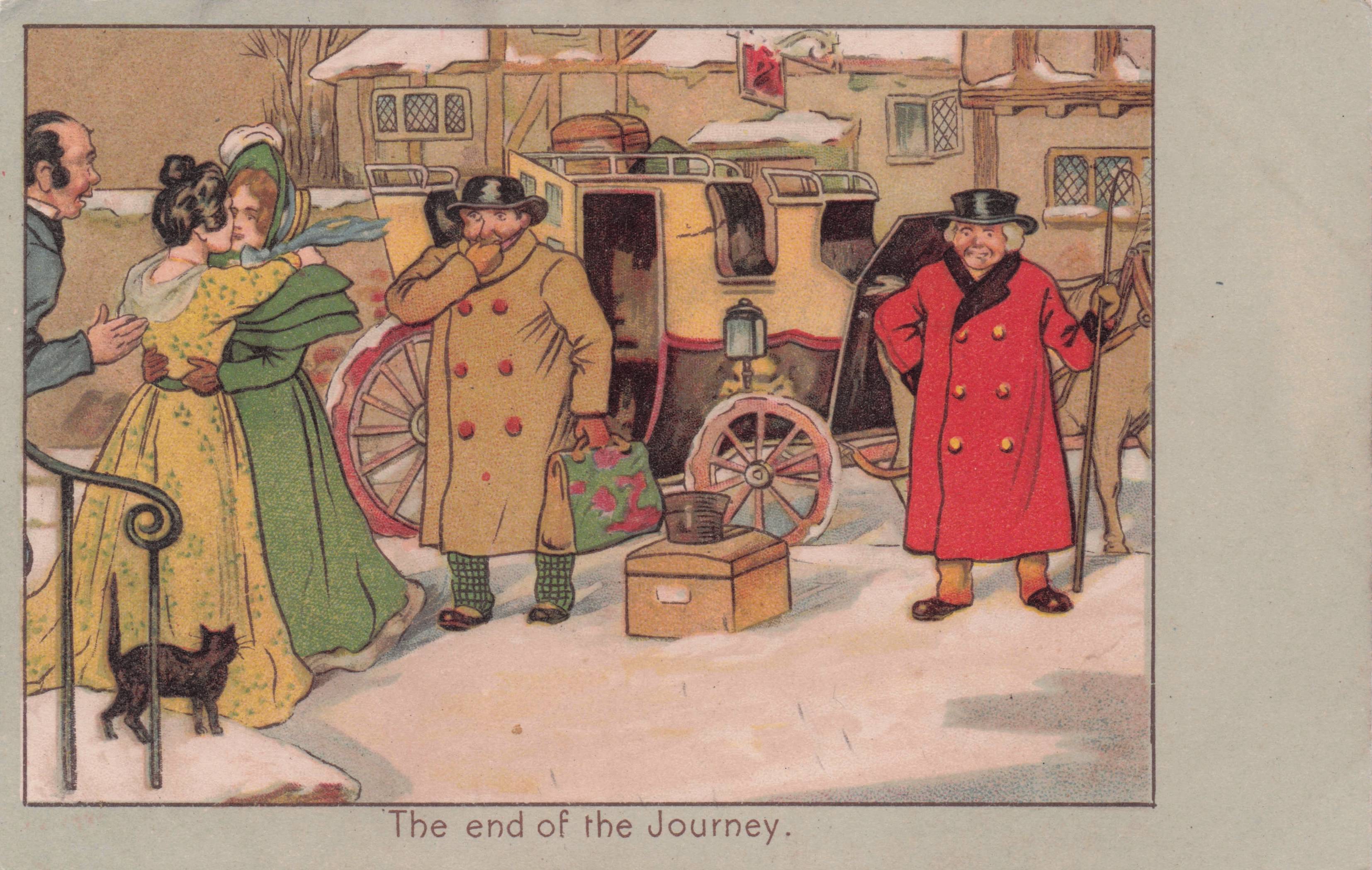 End Of The Journey Stewart & Woolf Transportation Old Art Postcard