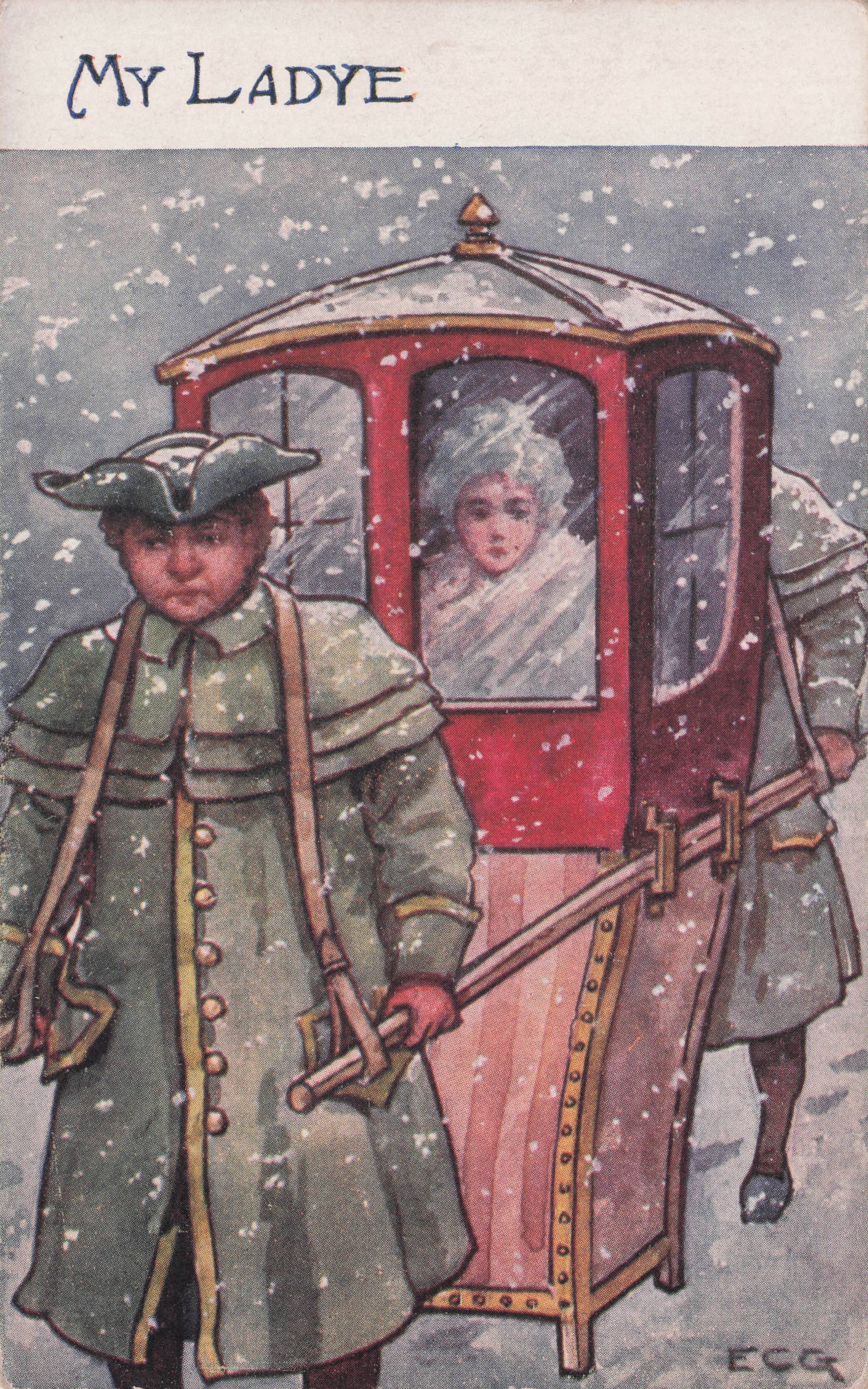 Posh Lady & Transport Servant My Ladye Old Wrench Series Postcard