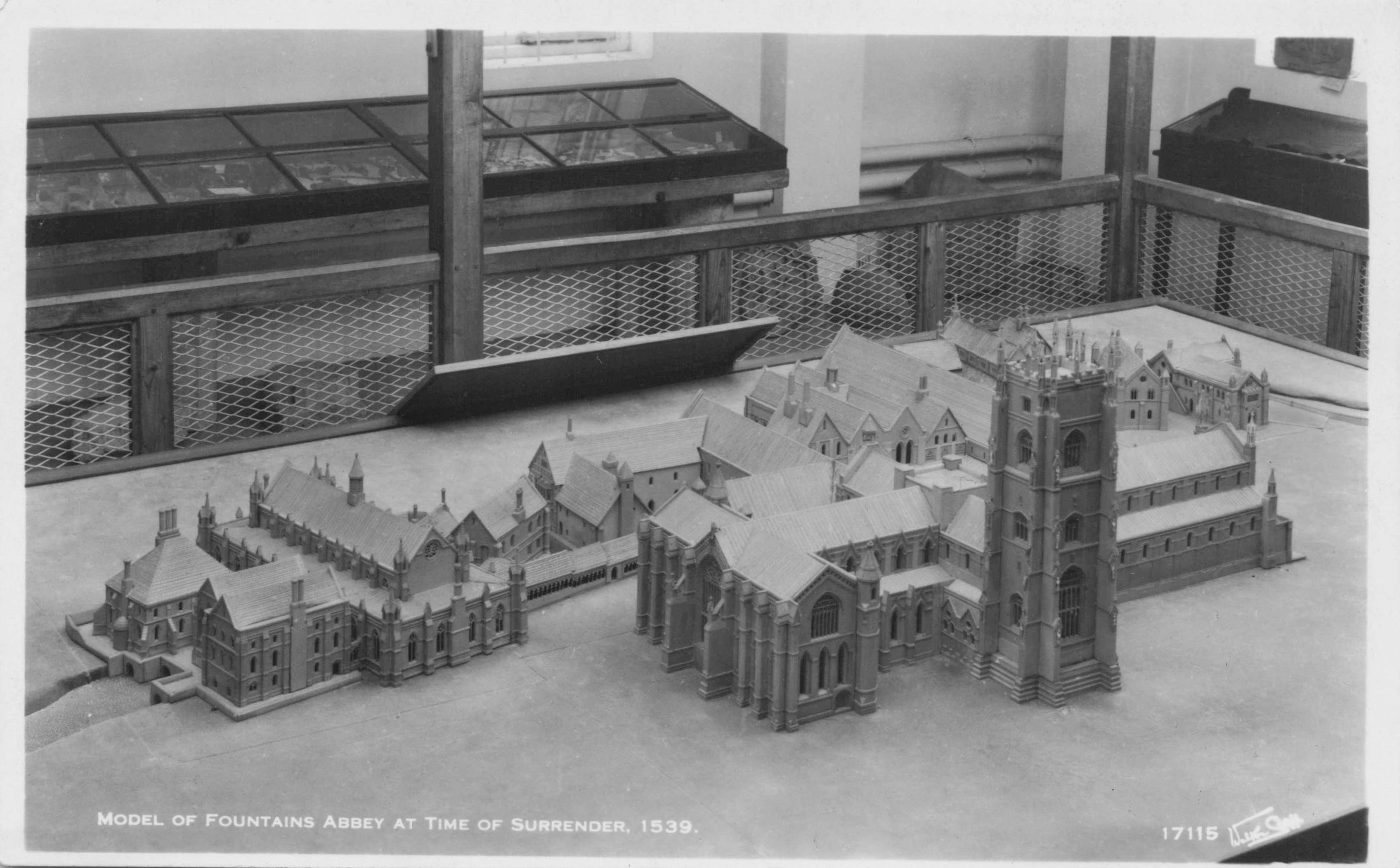Fountains Abbey at Time Of Surrender Model OLD RARE RPC Postcard