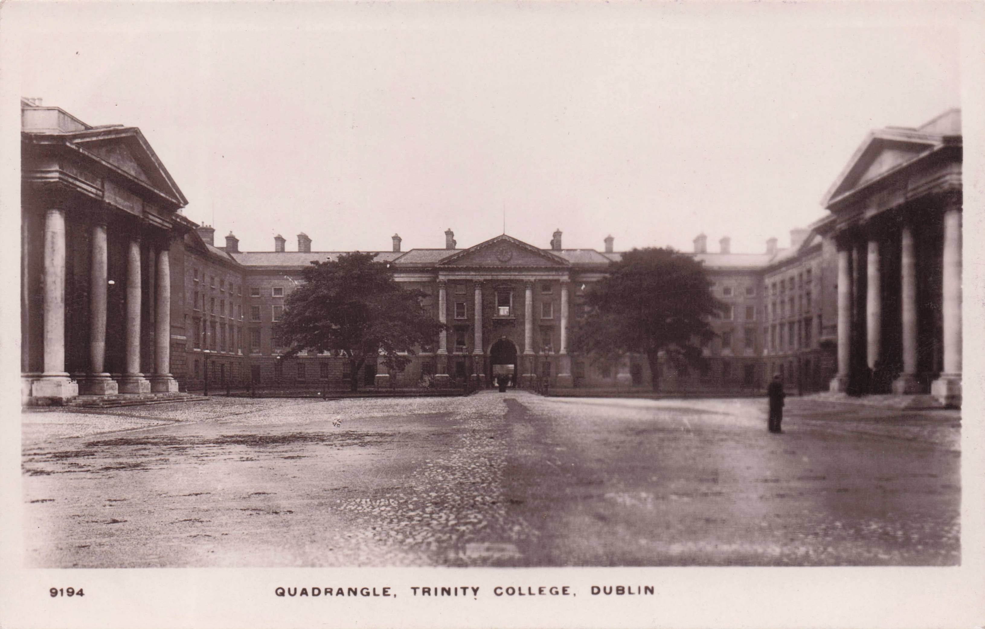 Quadrange Trinity College Dublin Ireland Old Real Photo Postcard