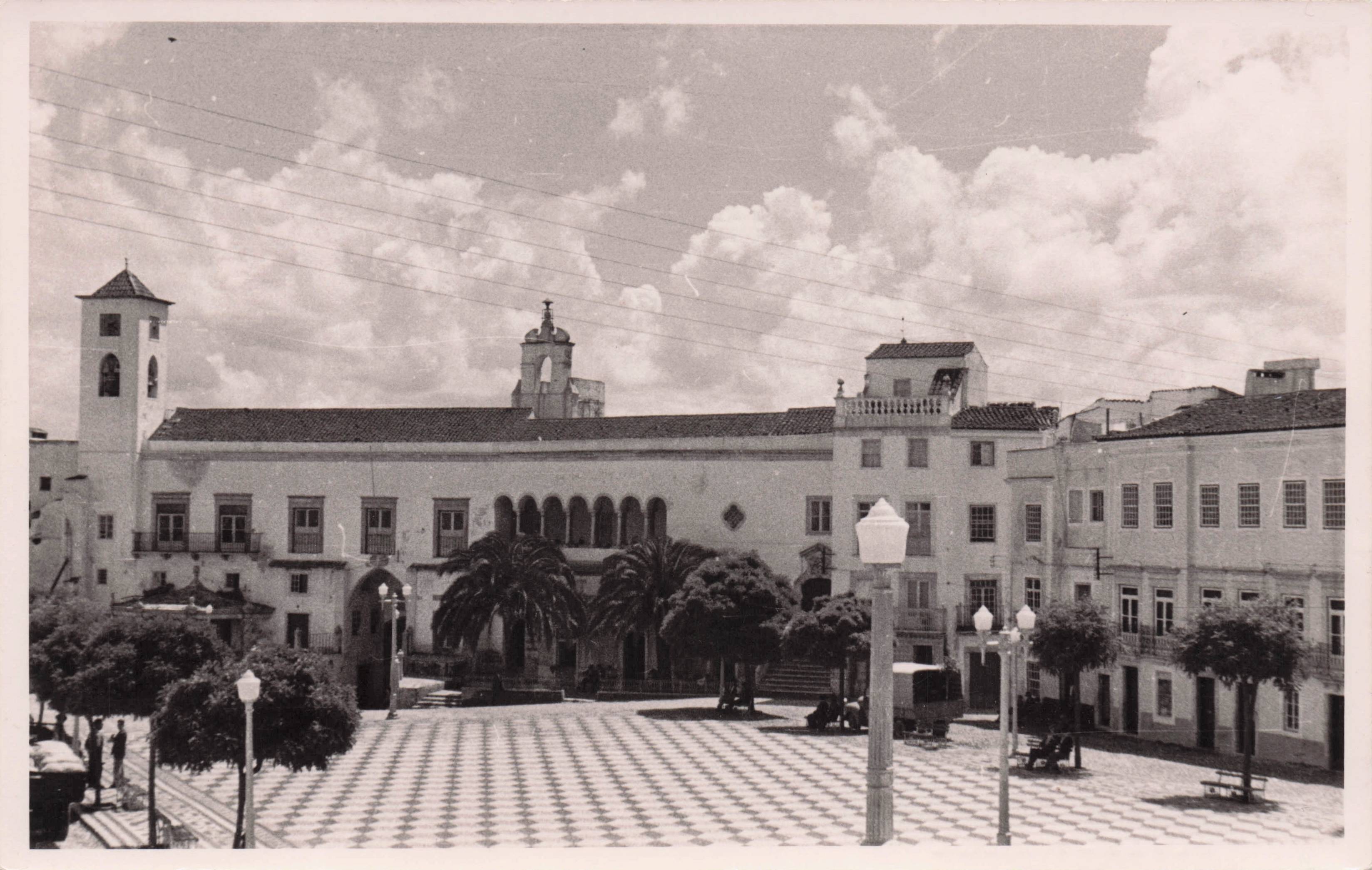 Elvas Praca De Sancho II Edicao da Papelaria Portugal Old RPC Postcard