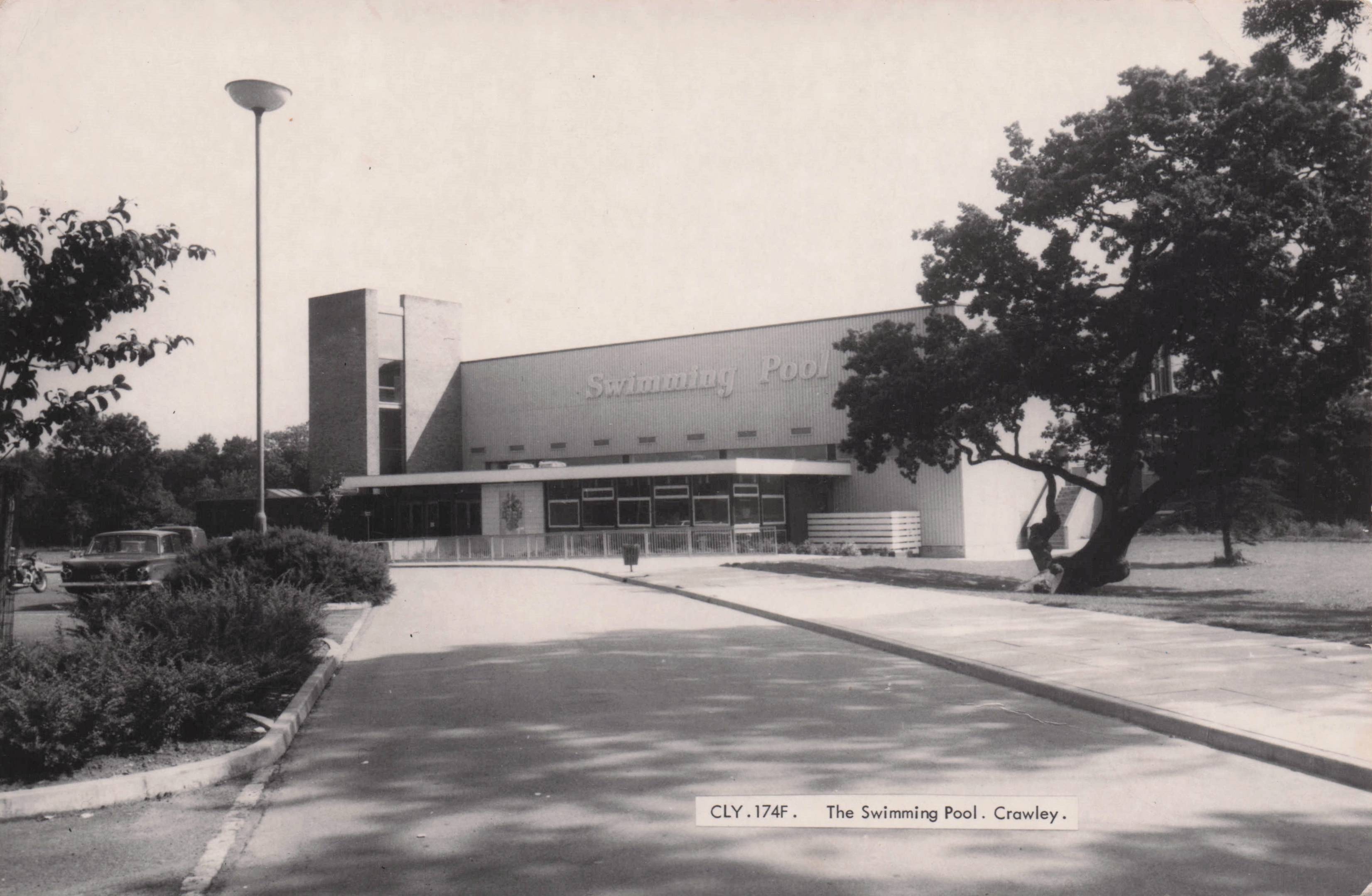 Crawley Swimming Pool Sports Leisure Centre 1970s RPC Postcard