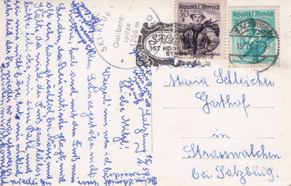 Gaisberg Ski Club & House Frank Real Photo Austria Old Rare Postcard