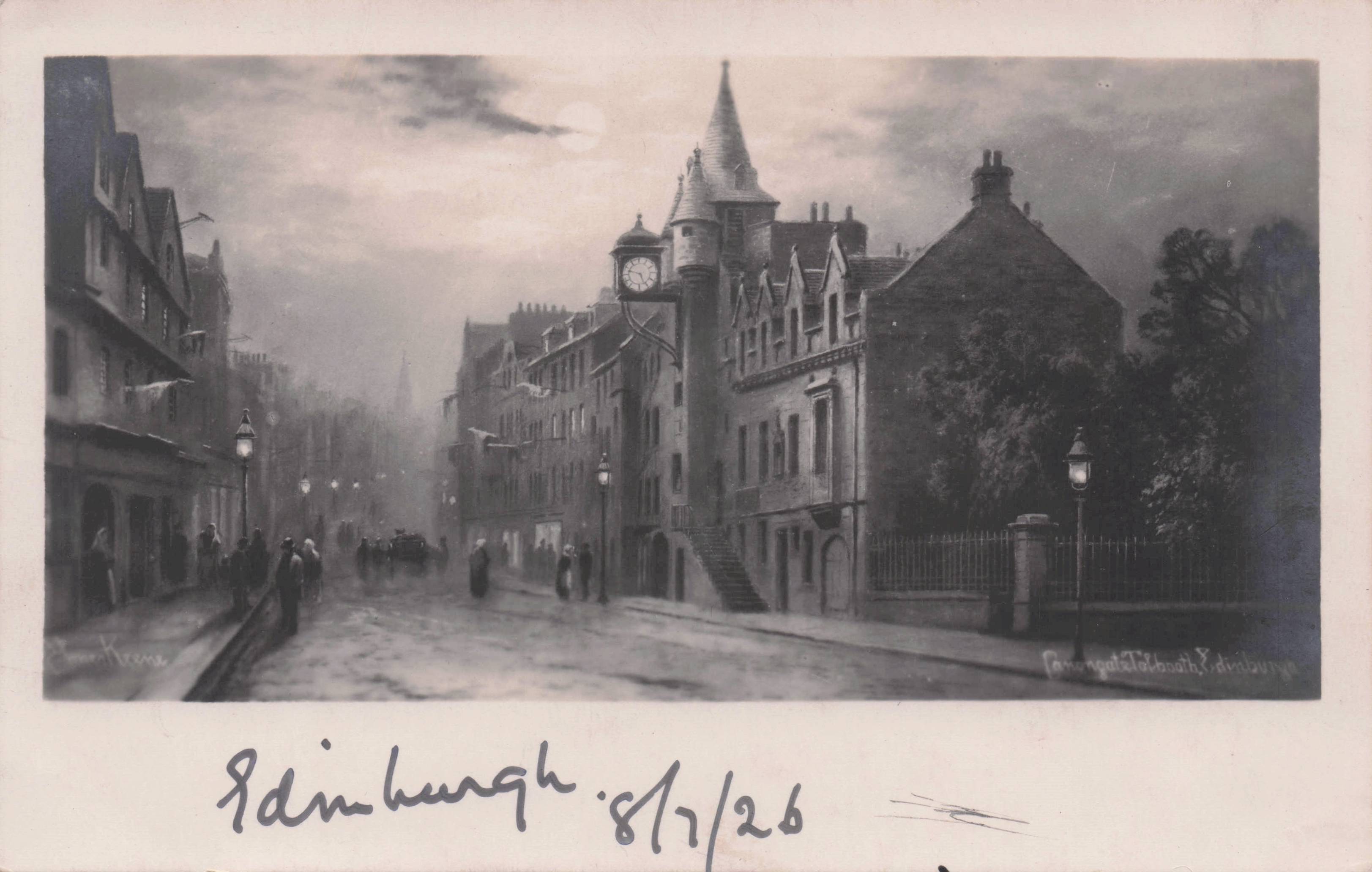 Edinburgh City Old Building With Holes Scottish 1926 RPC Antique Postcard