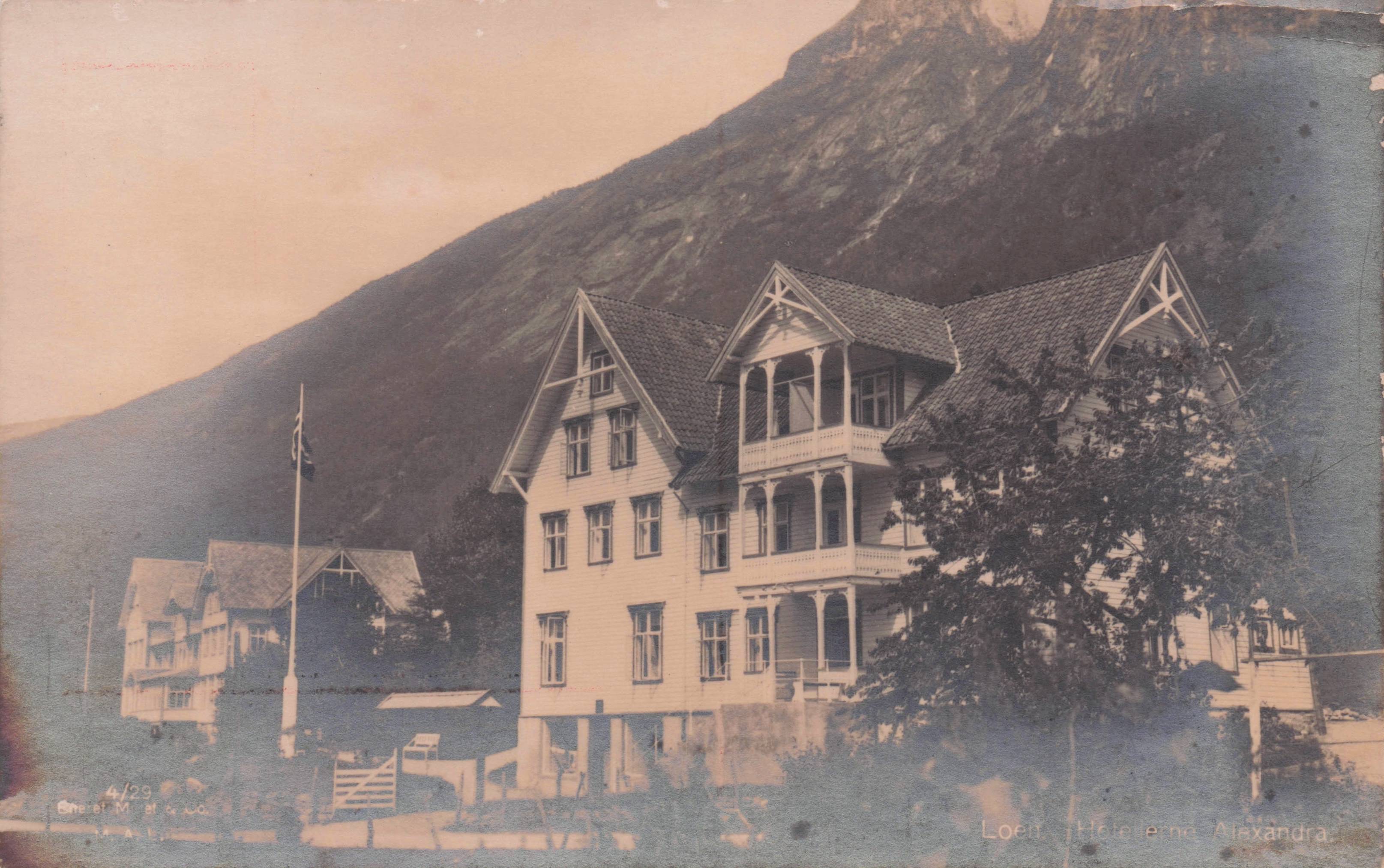 Hotellerne Alexandra Loen Norway Antique Postcard