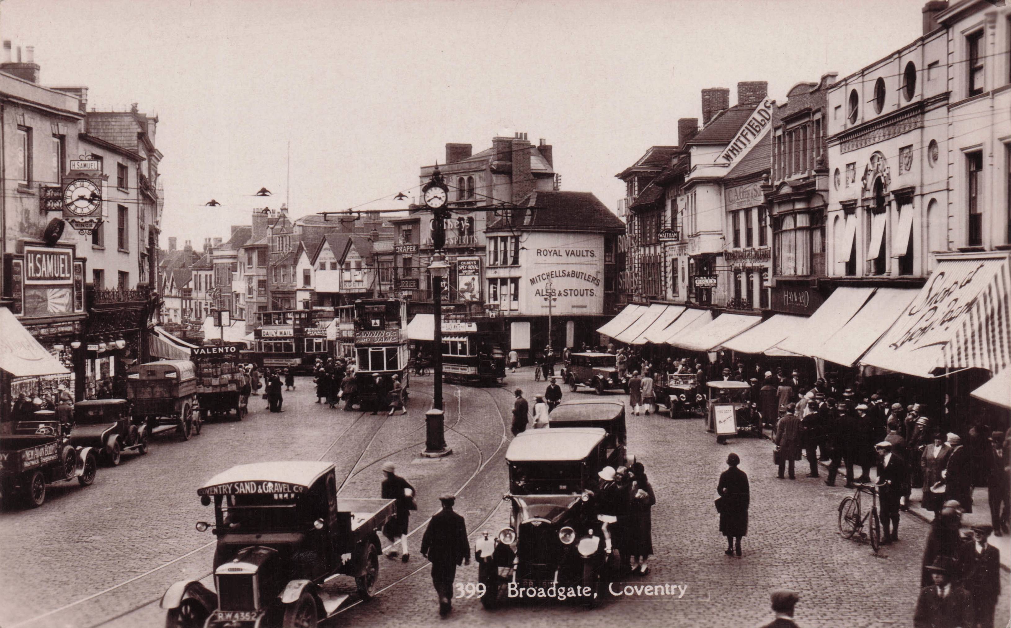 Broadgate Coventry Warwickshire Bicycles Transport 399 Old Postcard