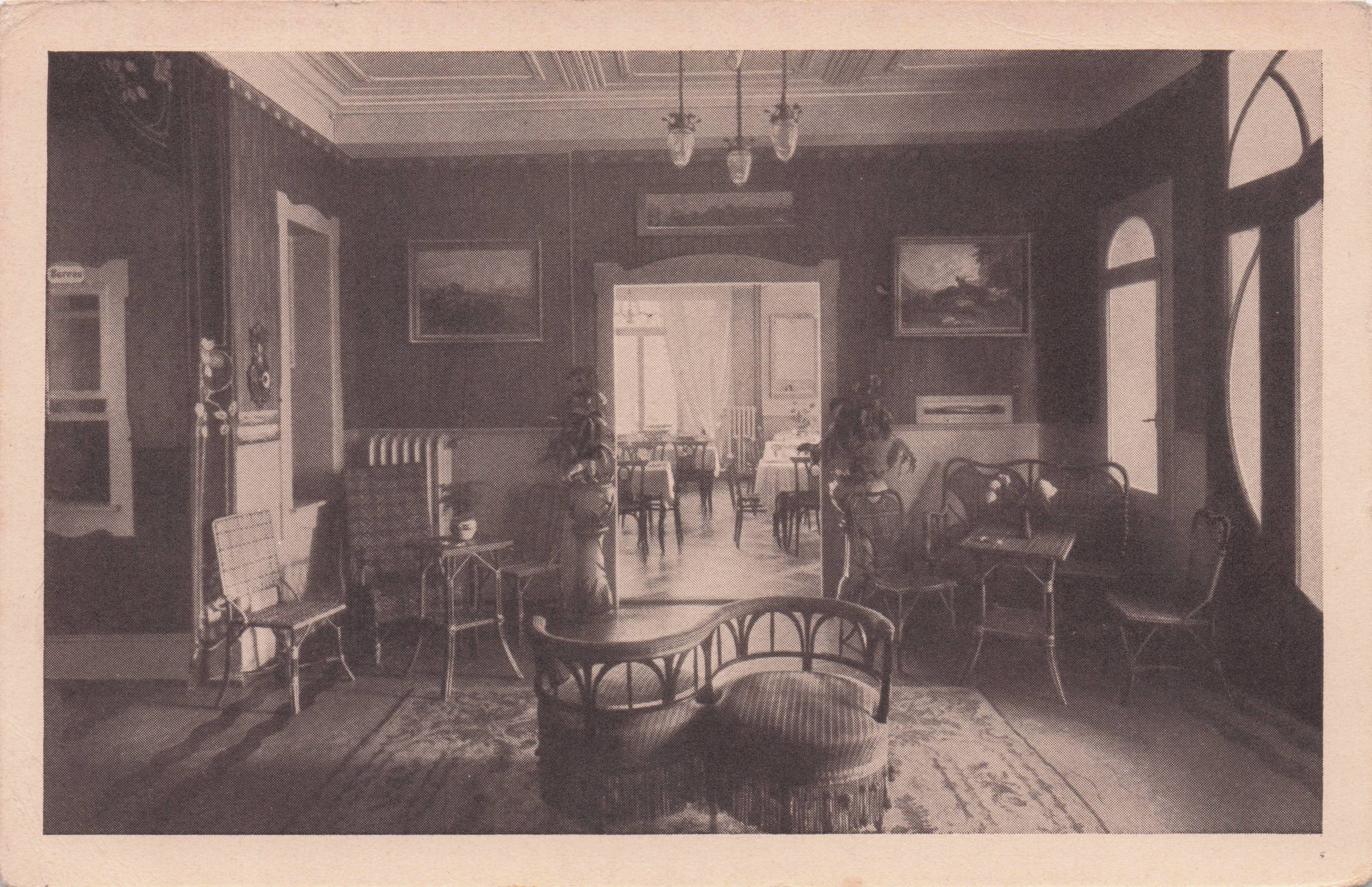 Hotel Reception & Restaurant  Pension Belle Rive Luzern Swiss Old Postcard