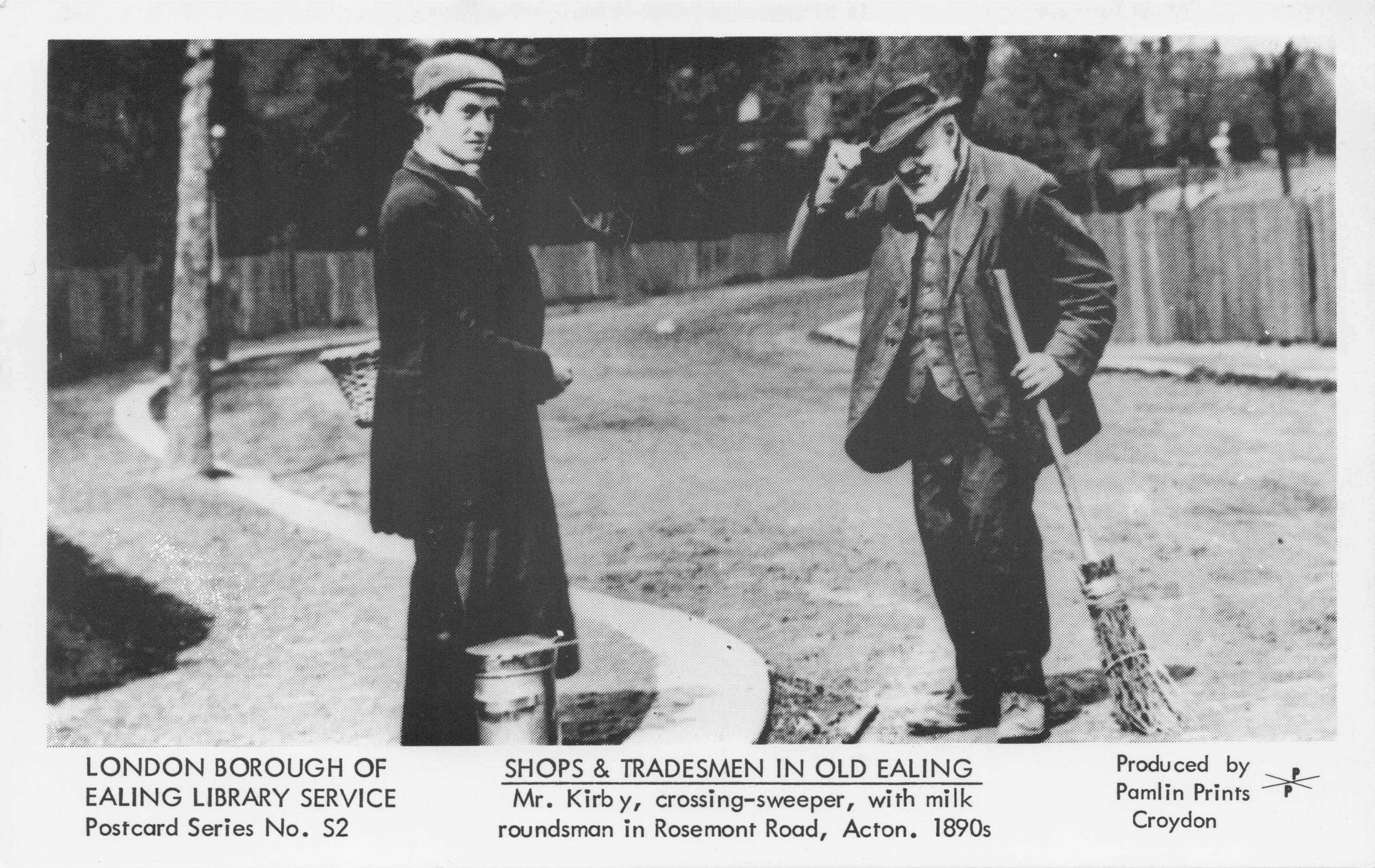 Old Ealing London Tradesman Brush Sweep Vintage Photo Postcard