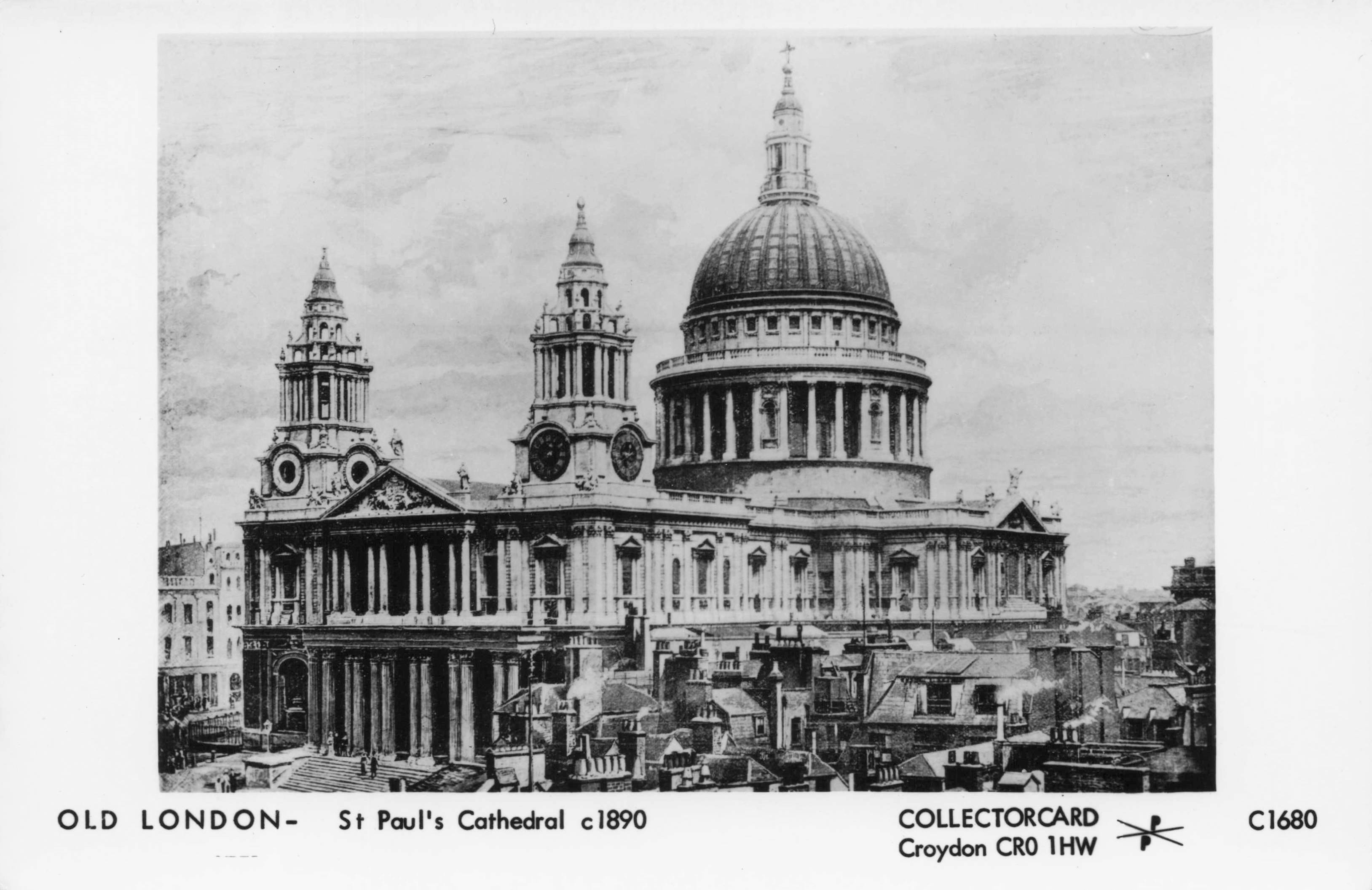 St Pauls Cathedral in Victorian London Vintage Photo Postcard