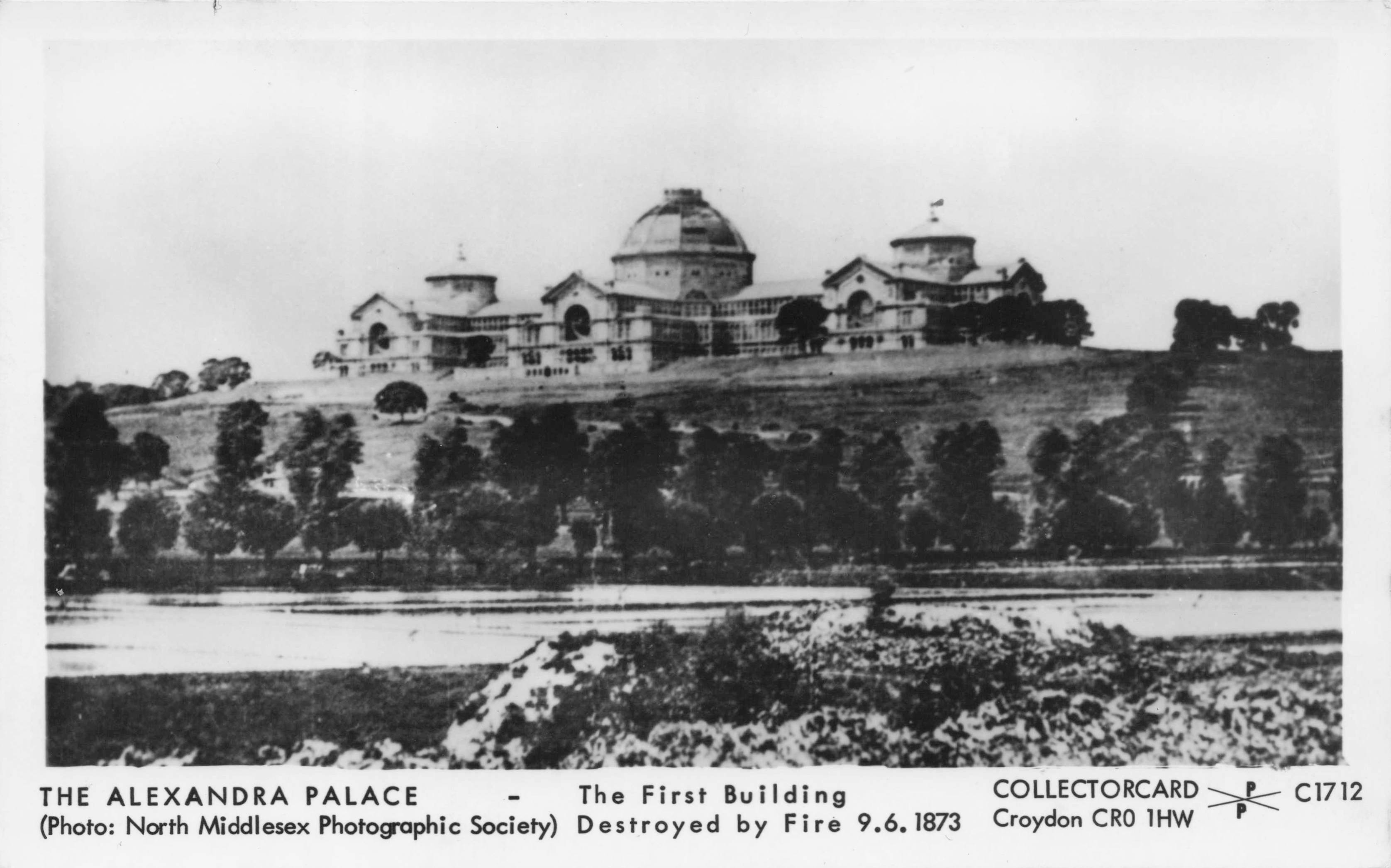 Alexandra Palace London Victorian Fire Photo Postcard