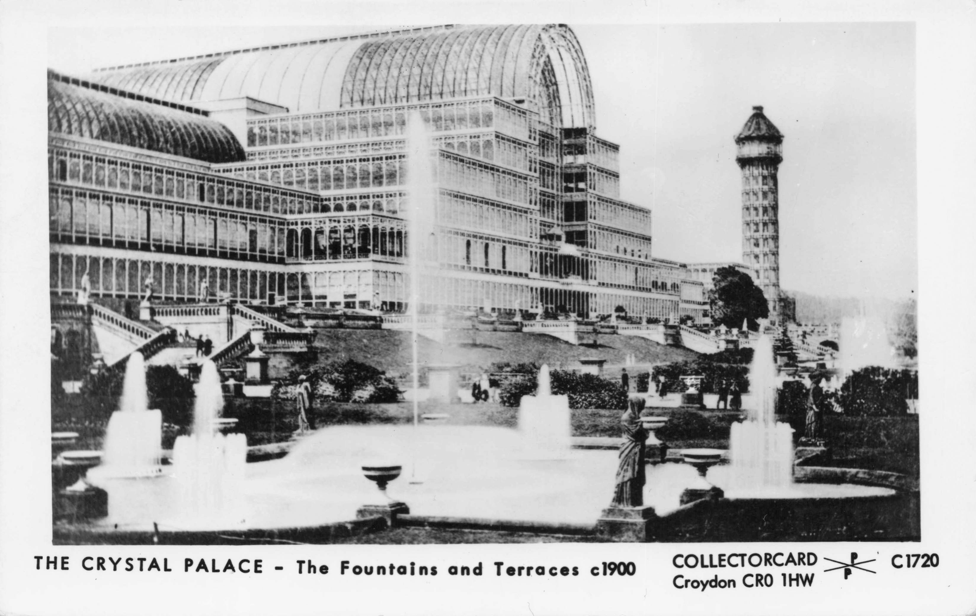 Fountains Terraces At Crystal Palace London in 1900 Photo POstcard